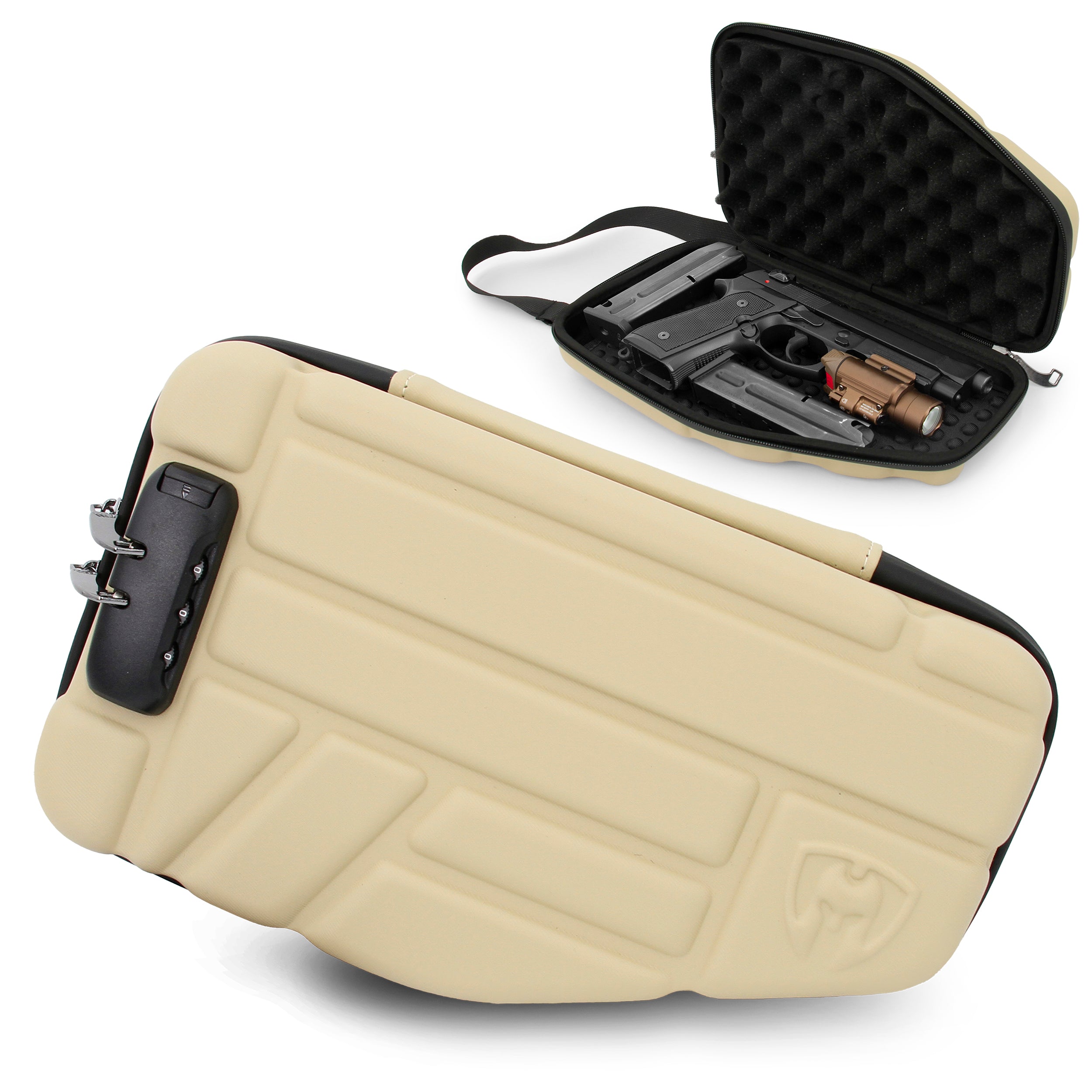 Locking Pistol Case Fits Small to Large 9mm Pistols with Room For Extra Clips and Attachments - Premium Handgun Case with Lock Zippers