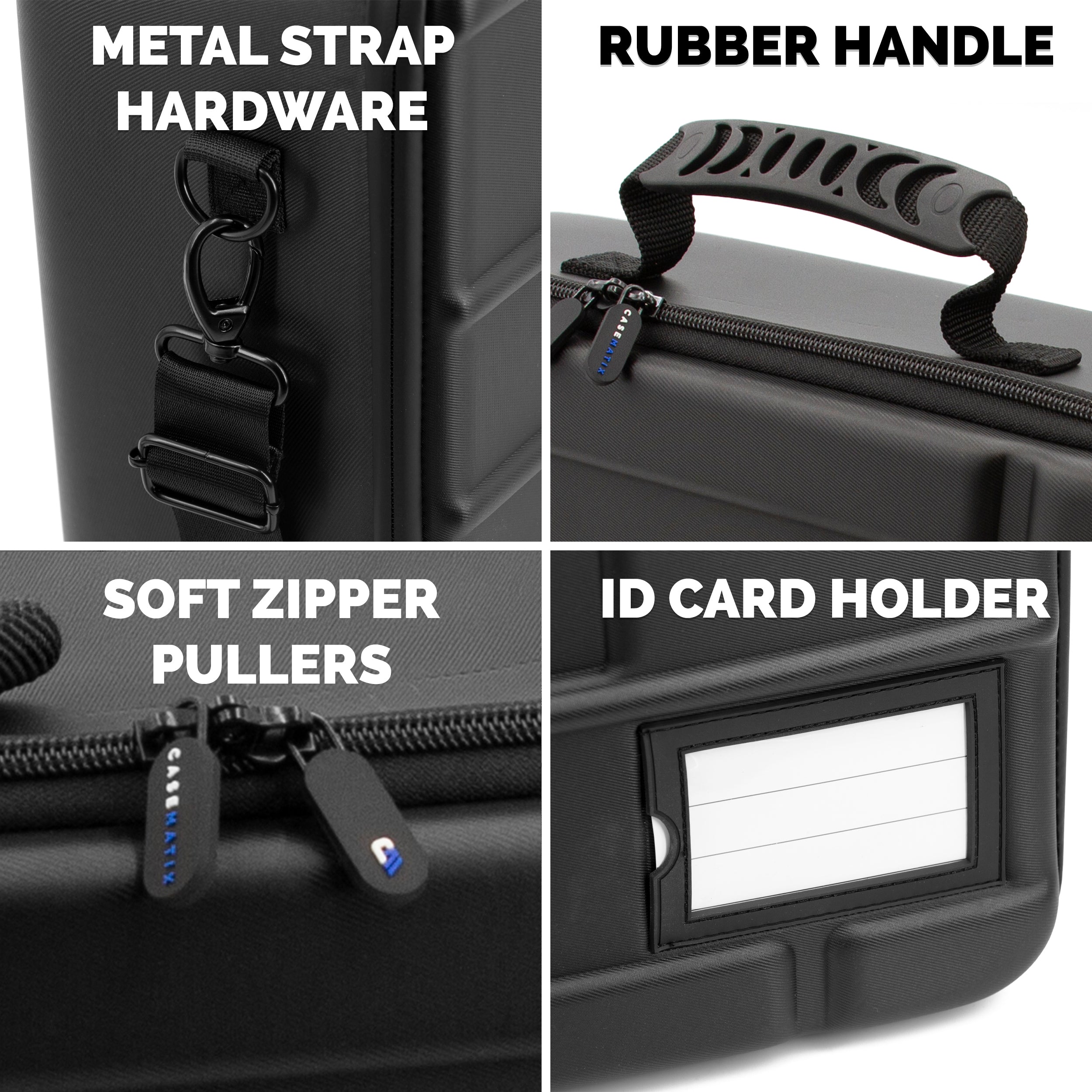 Miniature Carrying Case - Fully Customizable Miniature Storage Case with Two Pluck Foam Foam Trays For Minis, with Shoulder Strap