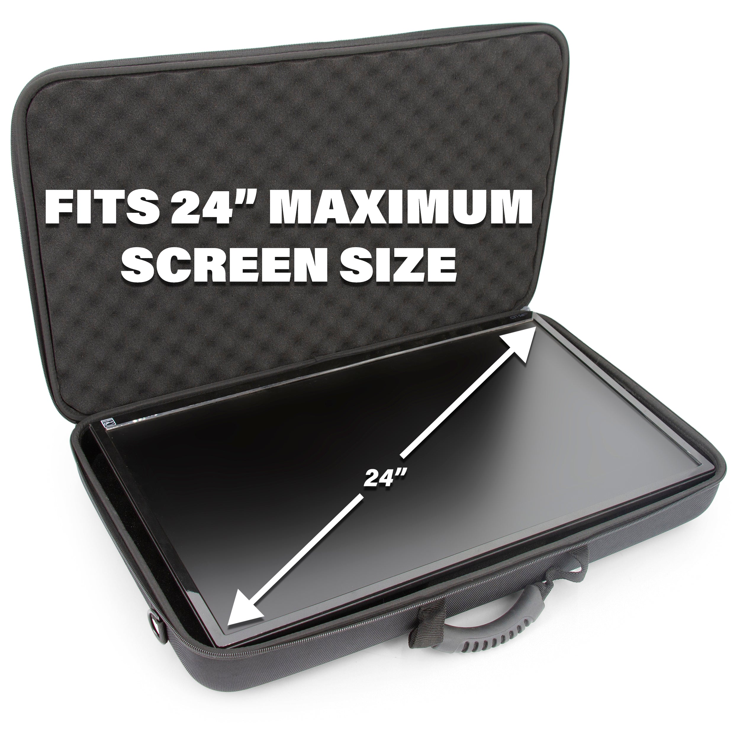 Portable Monitor Case for 15.6" to 24" Gaming Monitors - Hard Shell EVA Screen Cover with Padded Foam Fits Accessories for 15.6-17.3" Screens