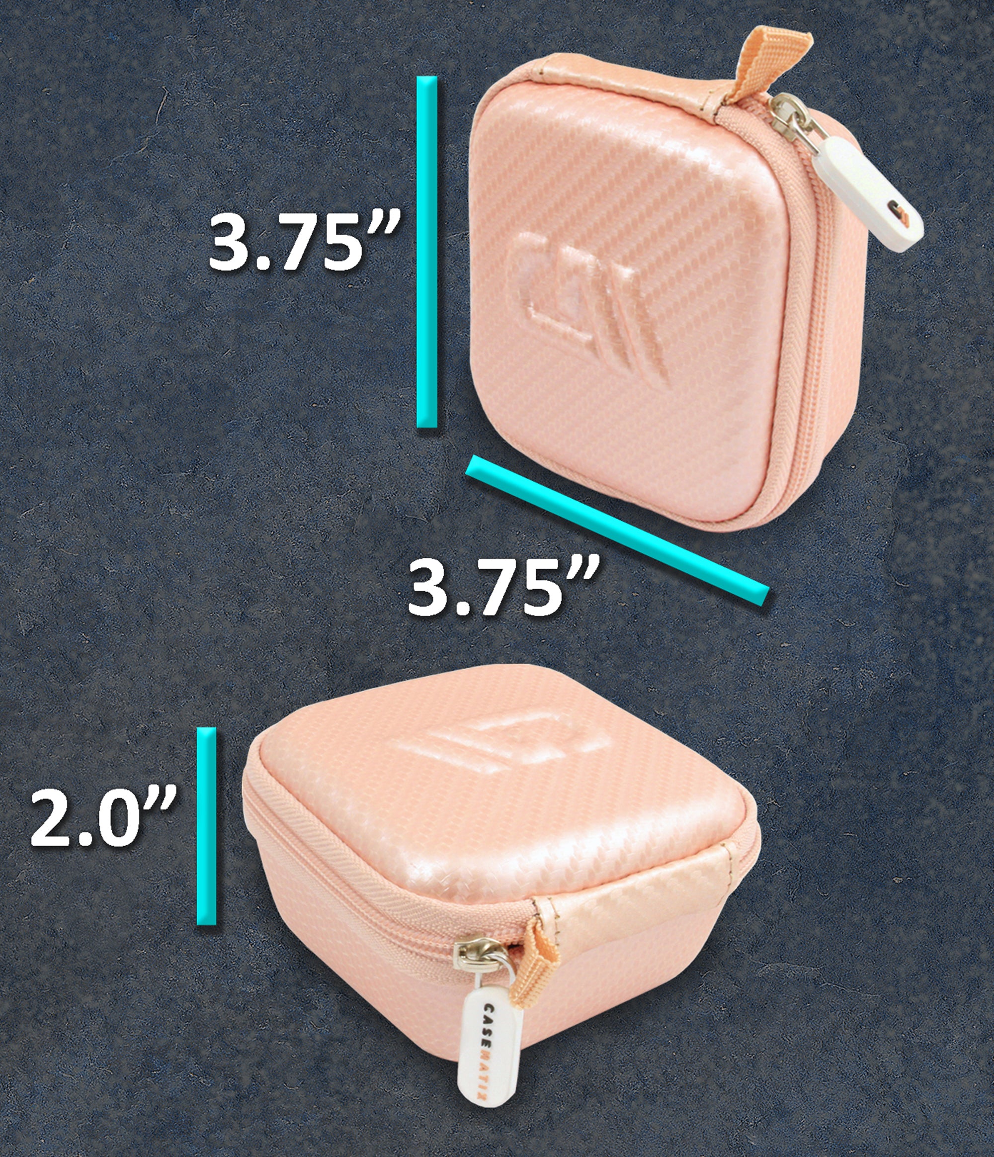 Hard Shell Travel Case Compatible with Bitzee Interactive Digital Pet -Carry Case Only with Carabiner - Rose Gold
