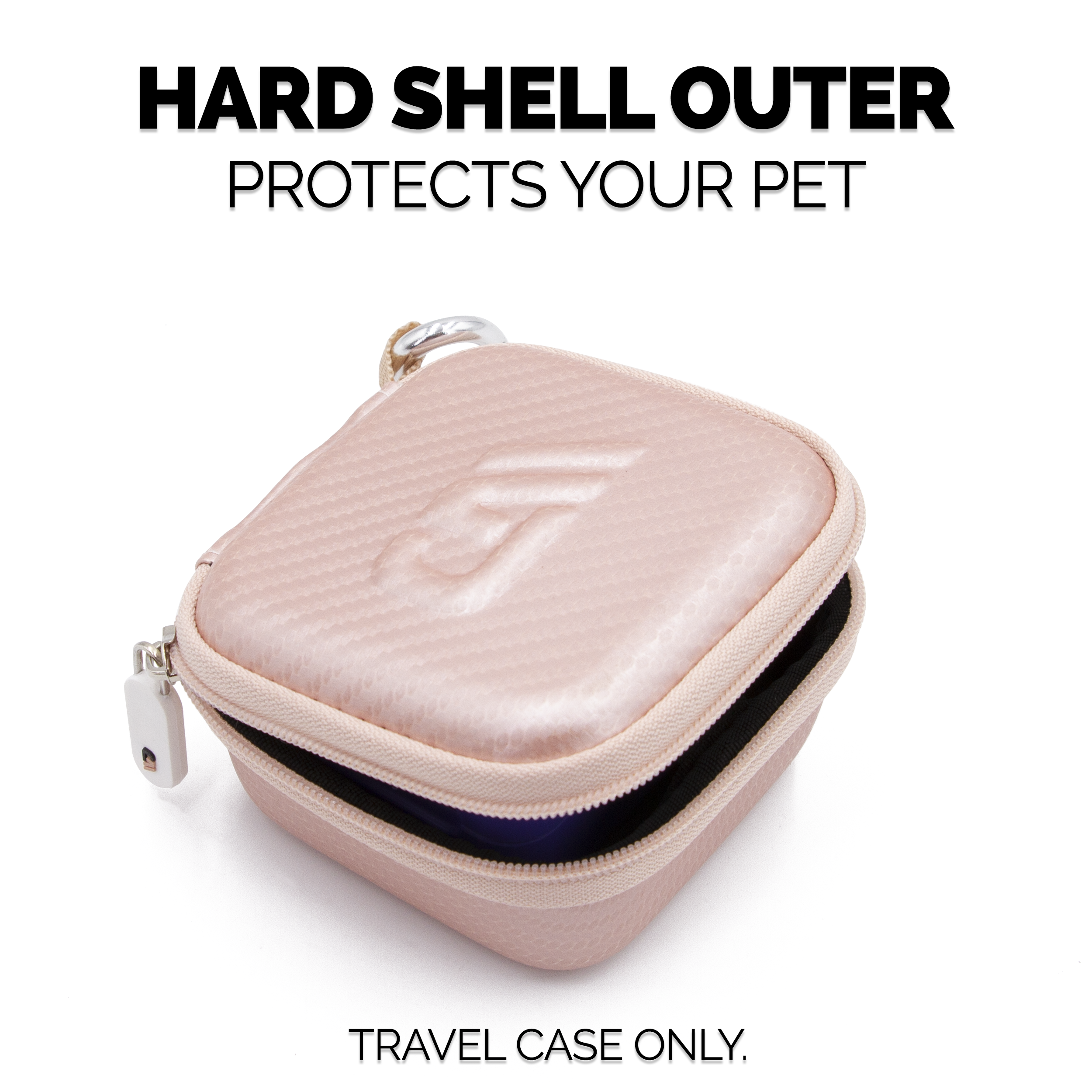 Hard Shell Travel Case Compatible with Bitzee Interactive Digital Pet -Carry Case Only with Carabiner - Rose Gold
