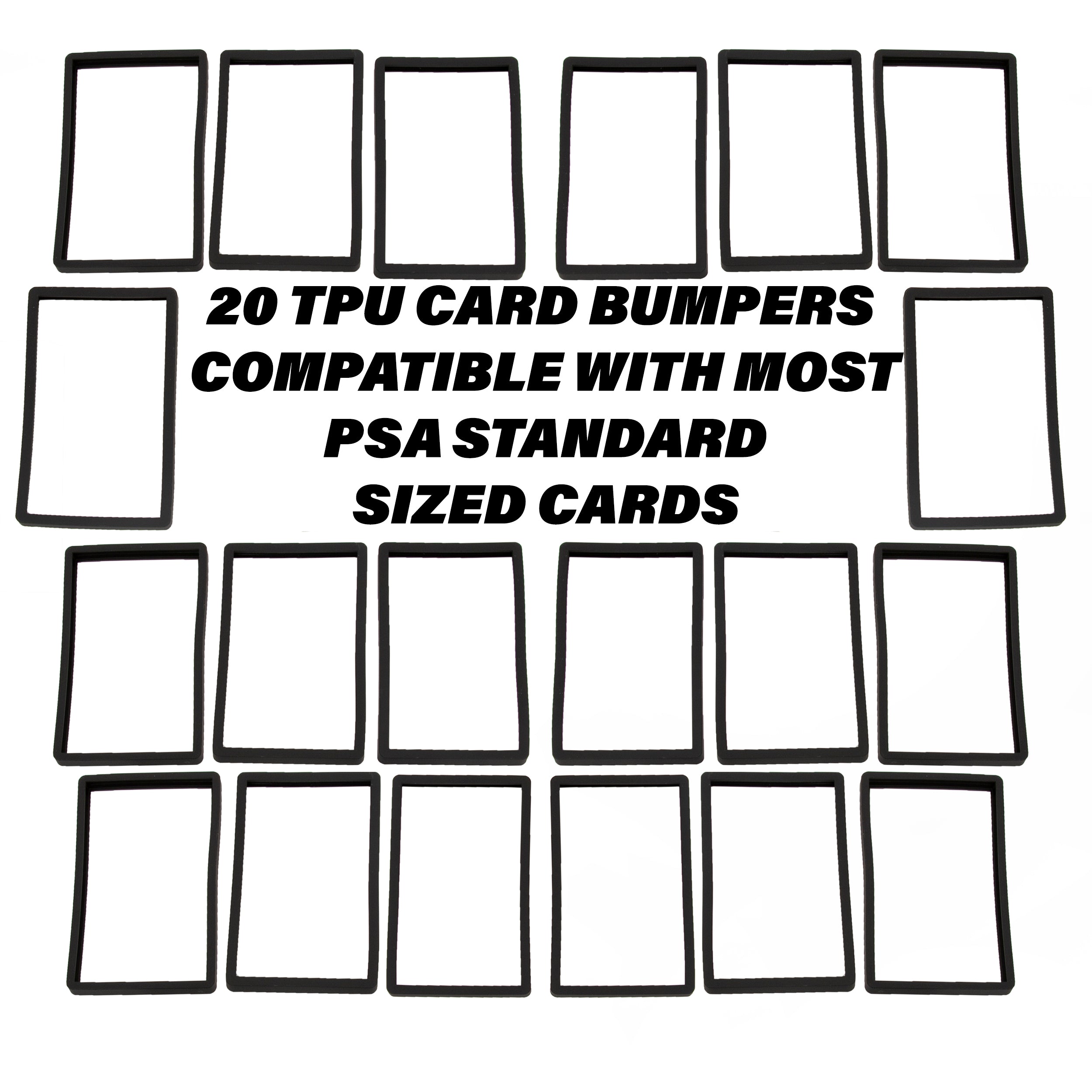 20 Pack Graded Card Bumper Guards Compatible with Standard PSA Slab Case, Includes 20 TPU Graded Card Storage Display Sleeve Protectors