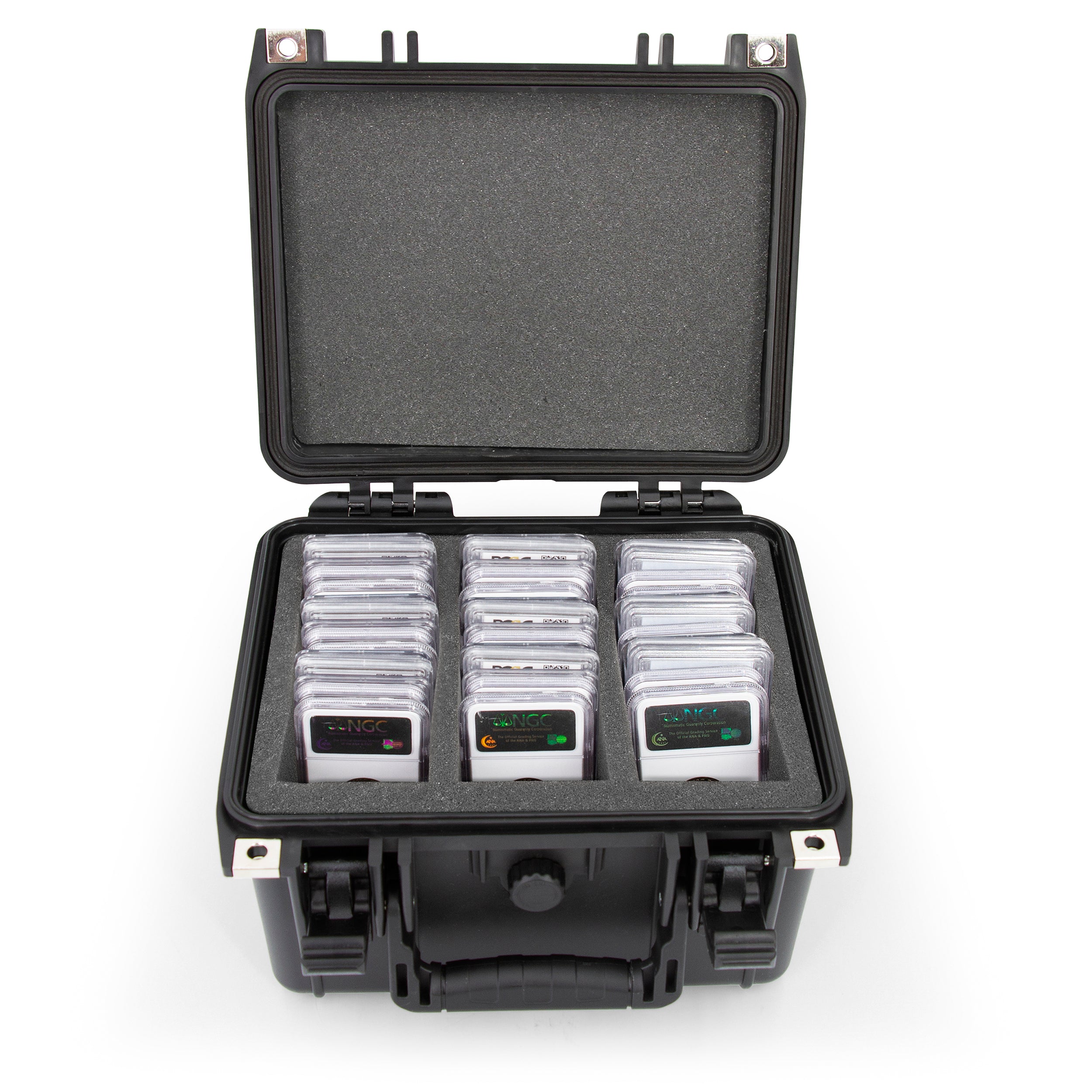 Graded Coin Case for 50 PCGS or NGC Graded Coins, Custom Waterproof Coin Box with Coin Holders for Collectors - Case Only
