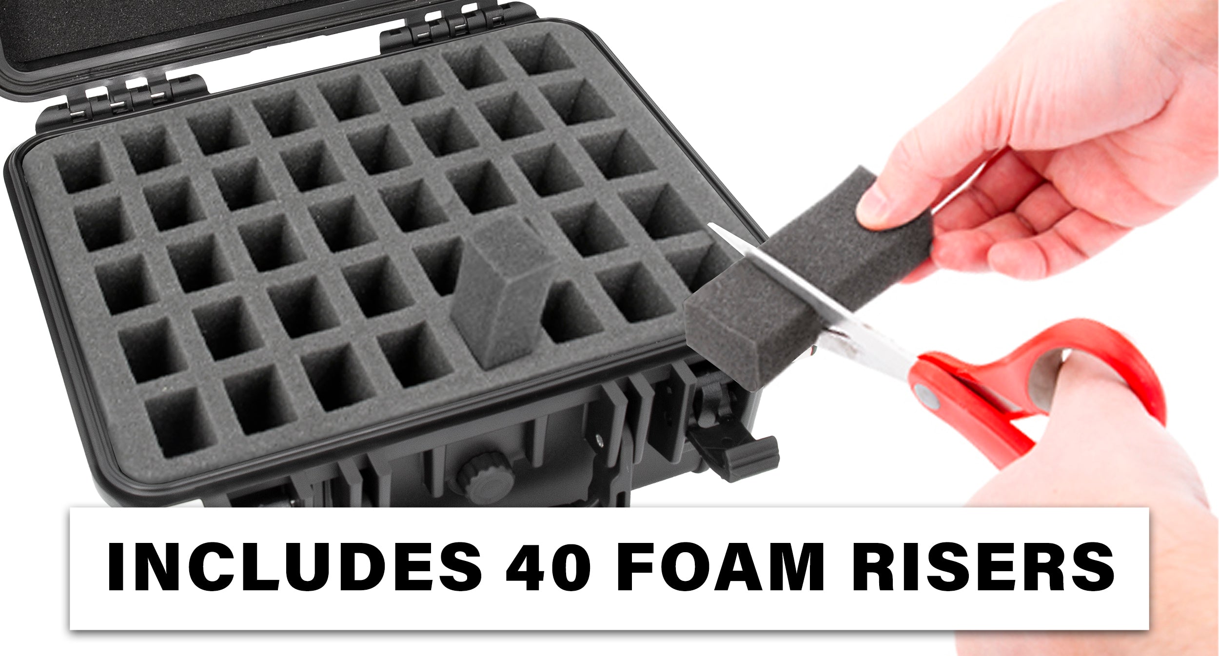 40 Pistol Magazine Storage Case - TSA Approved Waterproof Gun Magazine Storage for 40 9mm Magazines & Pistol Clips with Reinforced Padlock Holes