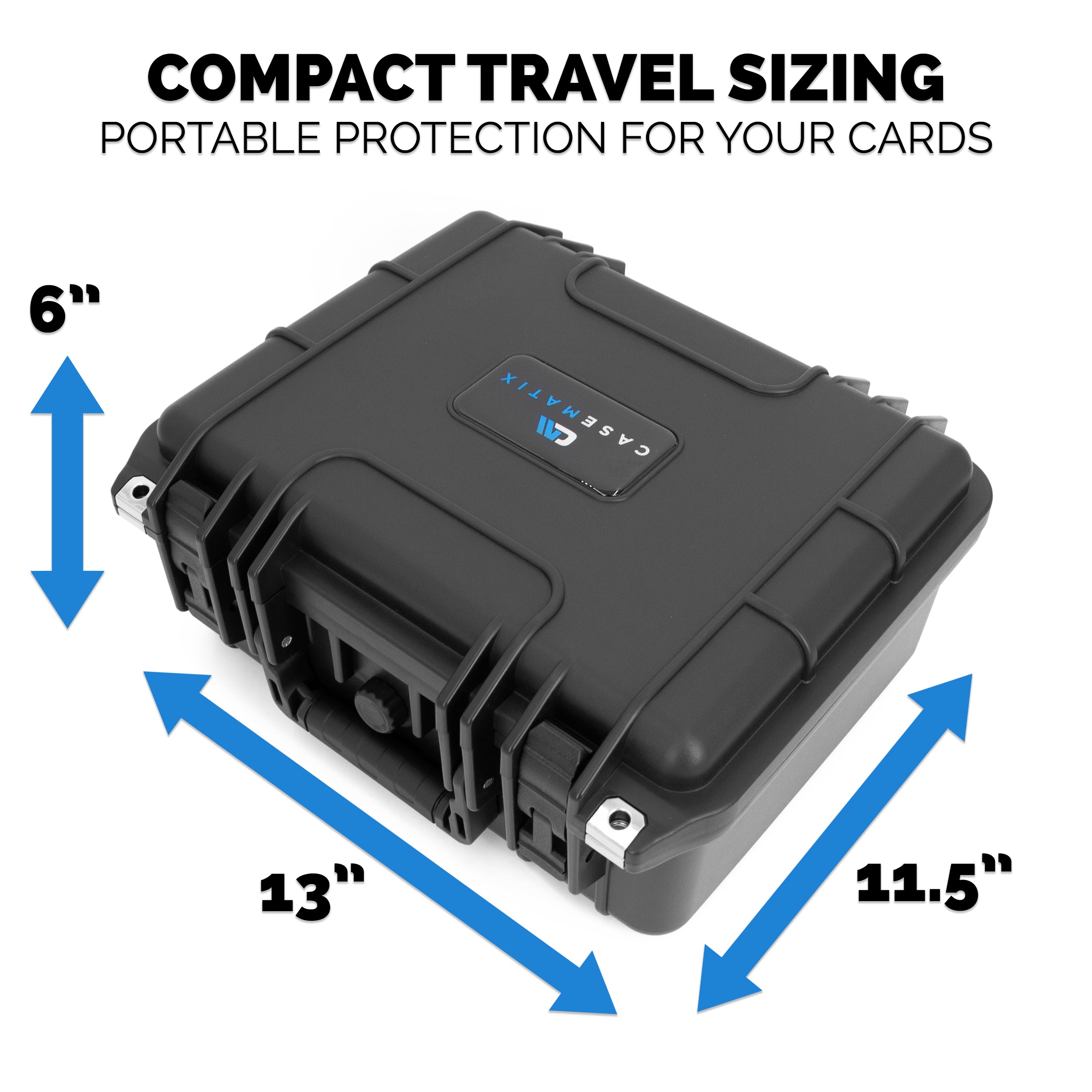 Waterproof One Touch Card Holder Case and Toploader Trading Card Storage with Custom Foam Fits 315 Top Loaders For Sports Cards or 65 Magnetic Holders