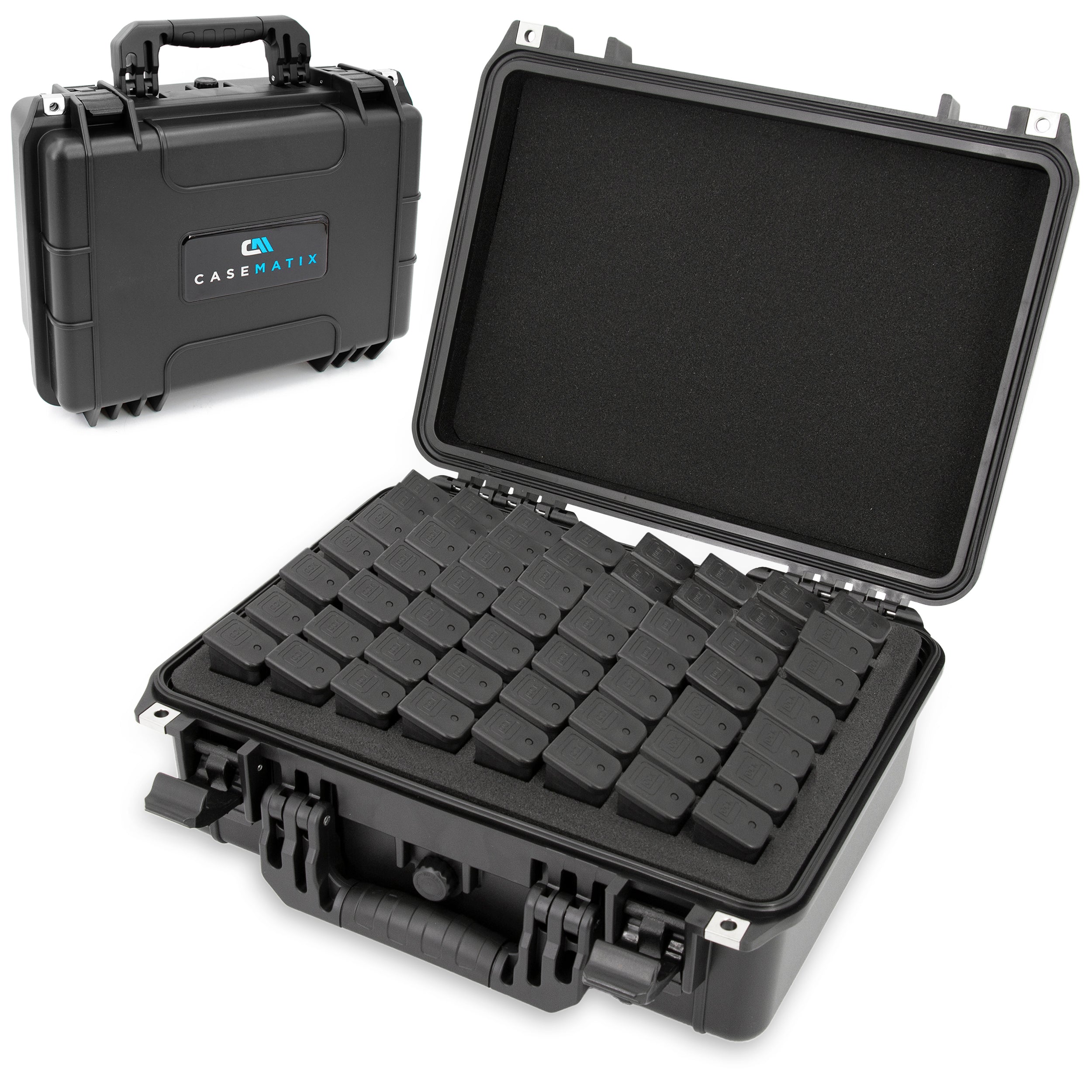 56 Pistol Magazine Storage Case - TSA Approved Waterproof Gun Magazine Storage for 9mm Magazines up to 5.5" with Lockable Design