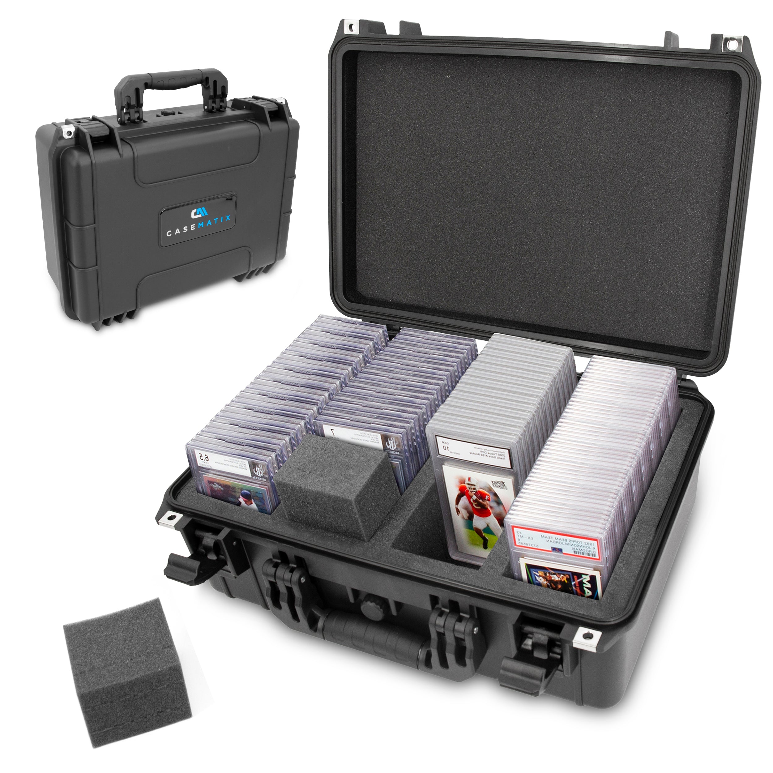 Graded Card Case Compatible with 120+ BGS PSA FGS Graded Sports Trading Cards, Waterproof Graded Slab Card Storage Box