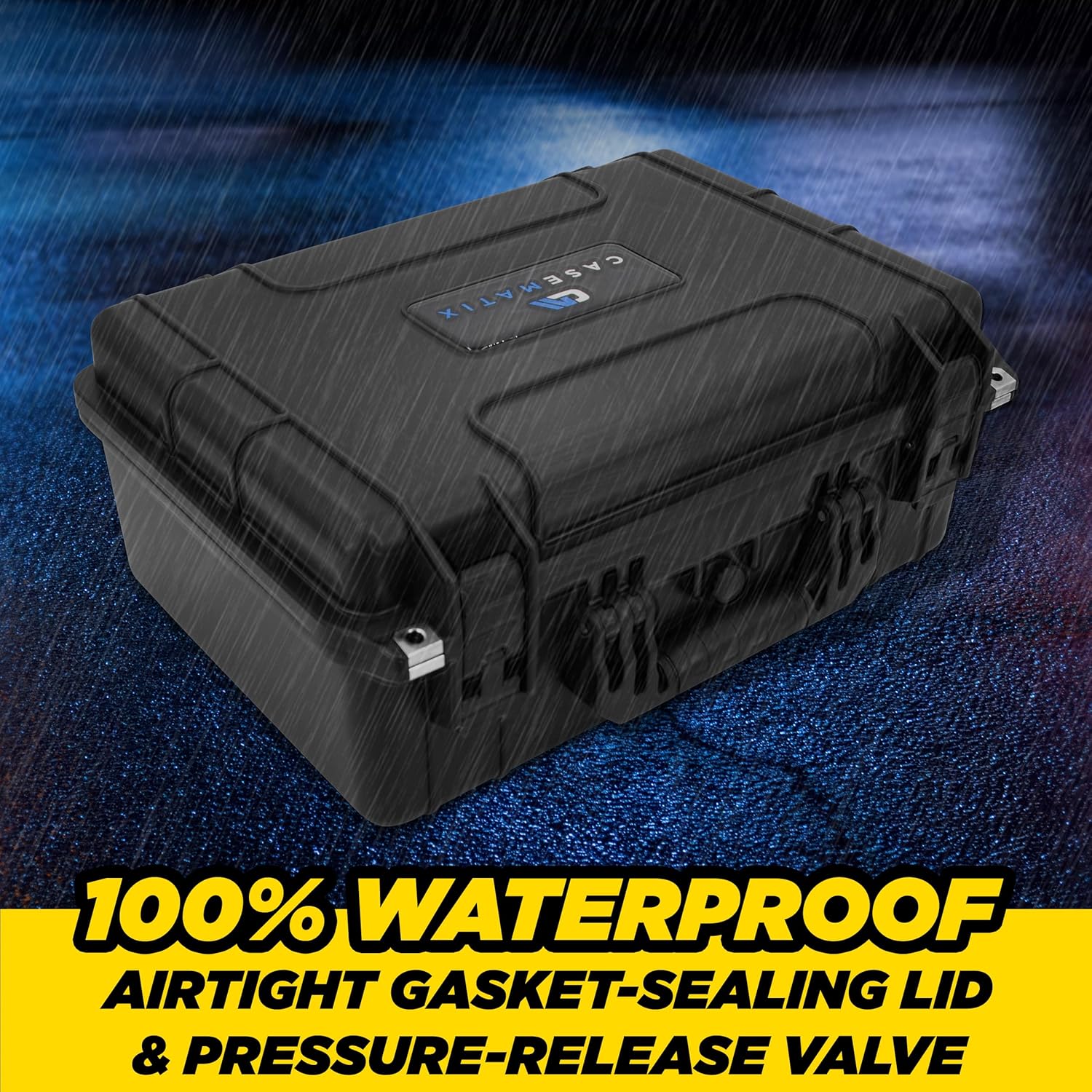 Hard Shell Wine Suitcase for 3 Bottles - Waterproof Wine Luggage with Shock-Absorbing Foam, Removable Spacers & Accessory Storage Compartment