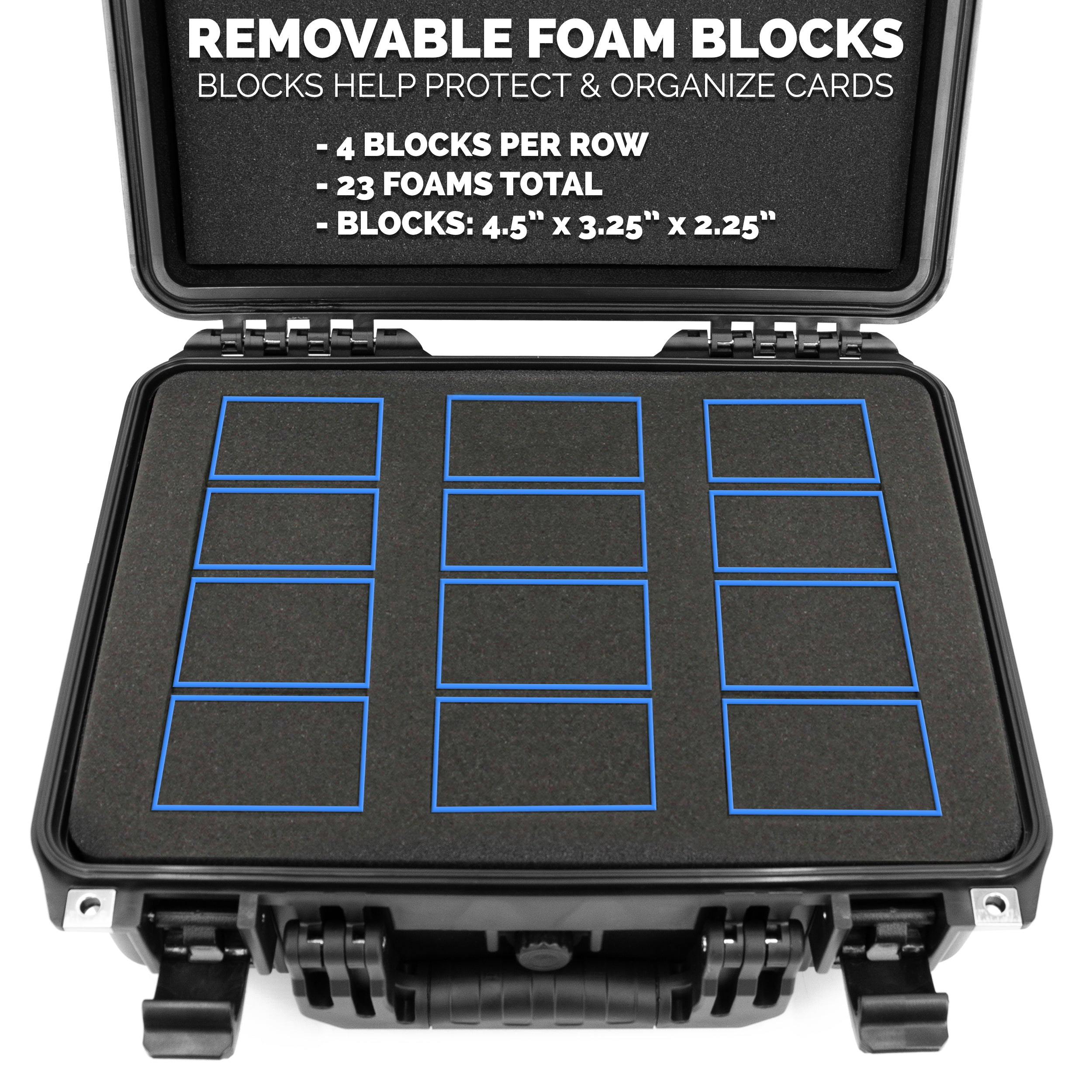 Graded Card Storage Box Fits 90+ BGS PSA Trading Cards TCG, Waterproof Sports Card Case with Three Custom Graded Card Case Compartments