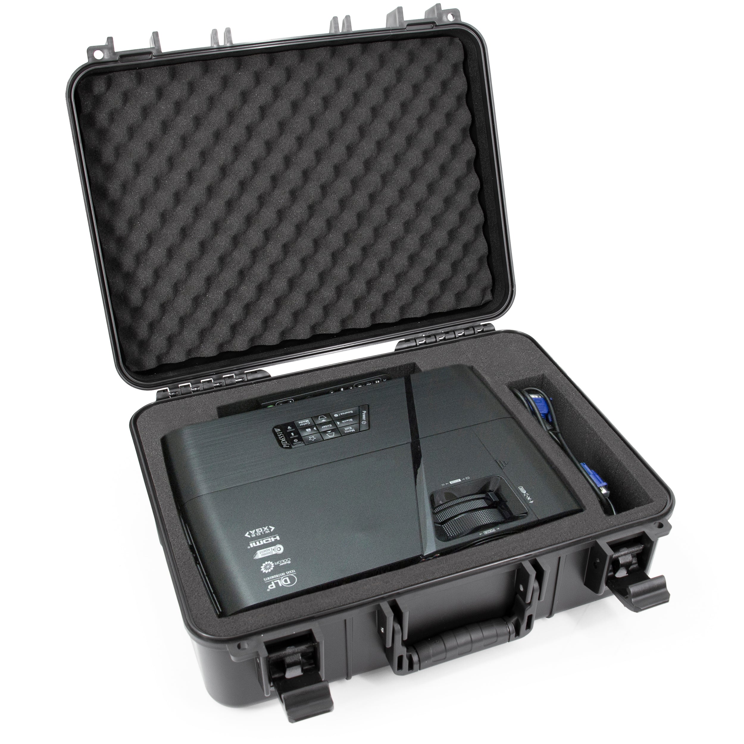 Projector Hard Case with Custom Foam Compatible With Epson VS240, EX3240, VS345, VS340, VS335W, EX7240 Pro, EX5240 – Fits Up to 14.5" x 10.5" x 4.5"