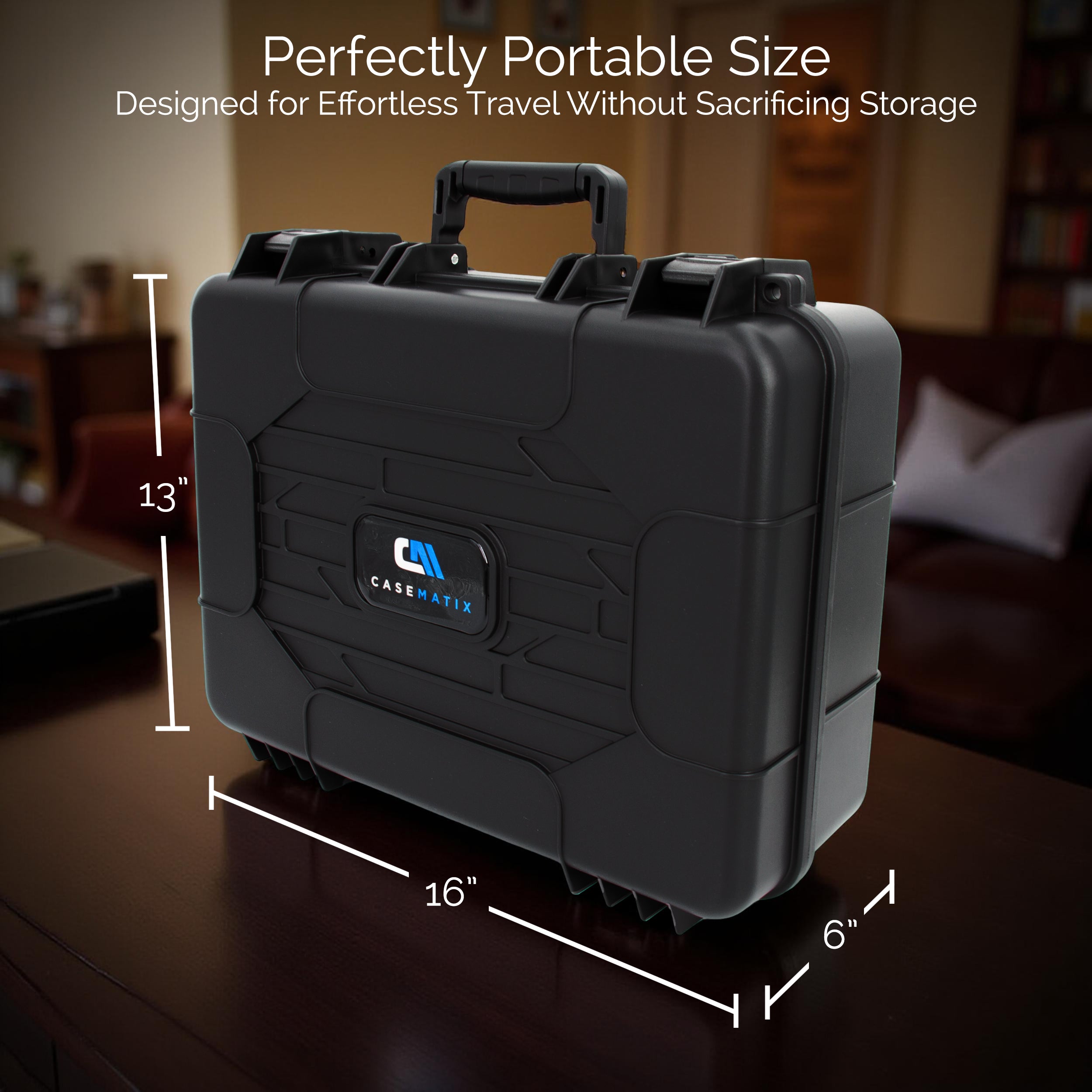 15.6 Inch Hard Laptop Case – Rugged Shockproof Travel Case with Foam Protection Fits 15” Gaming Laptops Up to 14.5 x 10.5, Charger & Accessory Storage
