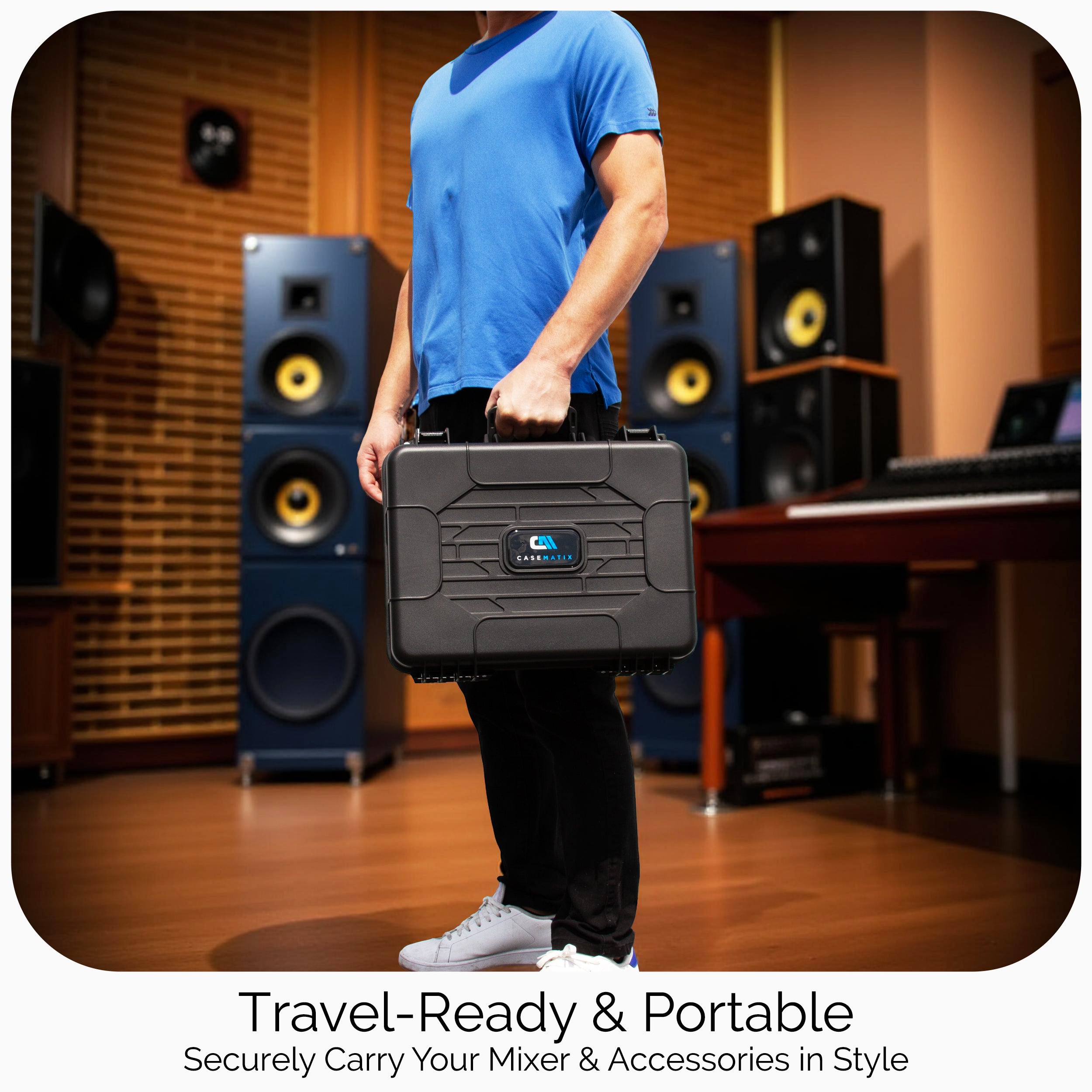 Hard Travel Case Compatible with Allen & Heath CQ-18T Digital Mixer – Customizable Foam Interior & Protective Padded Carrying Case For Mixers