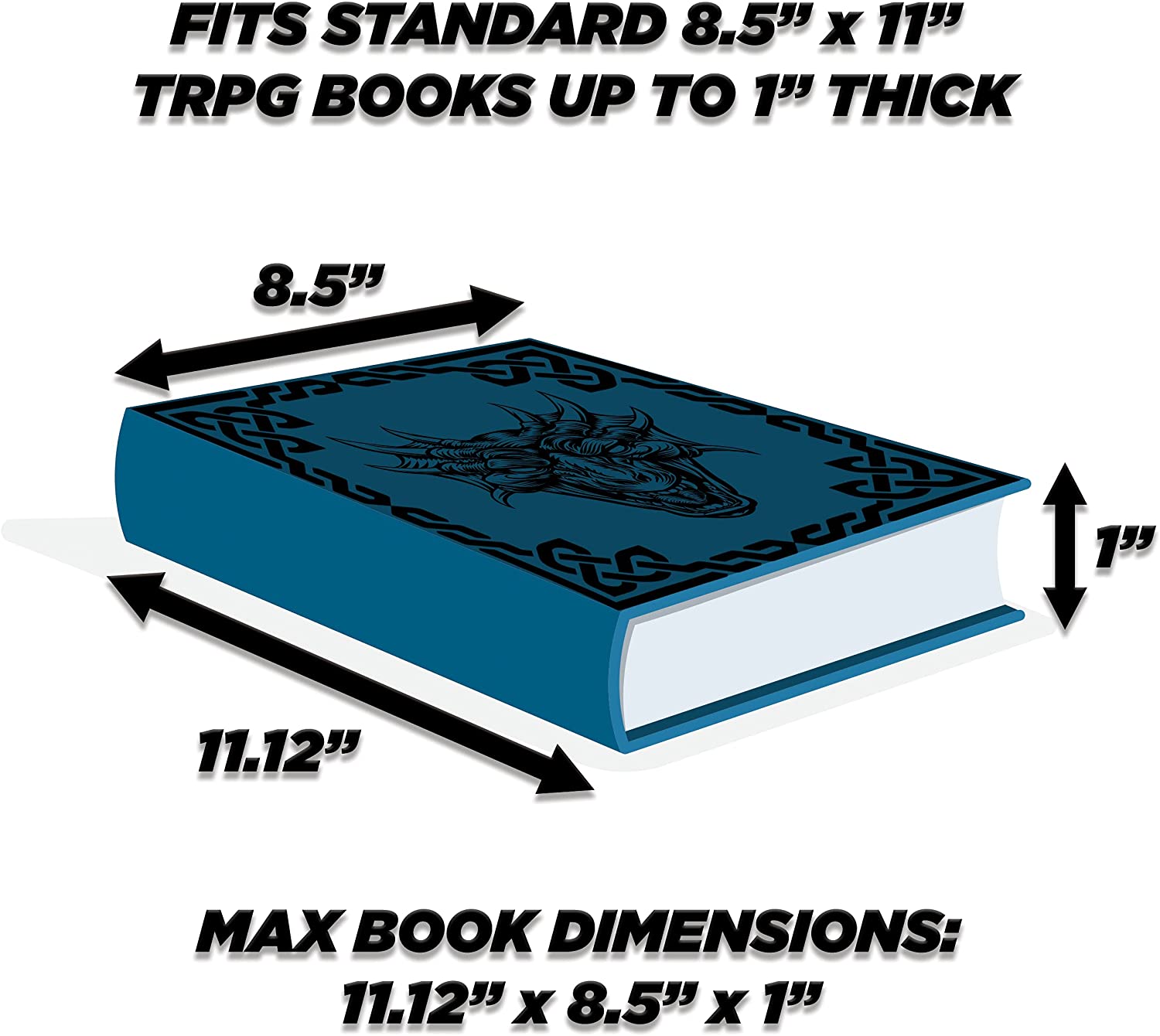 D&D Book Cover Sleeve - Protective 11" TTRPG Rulebook Cover with Bookmark & Pen Loops
