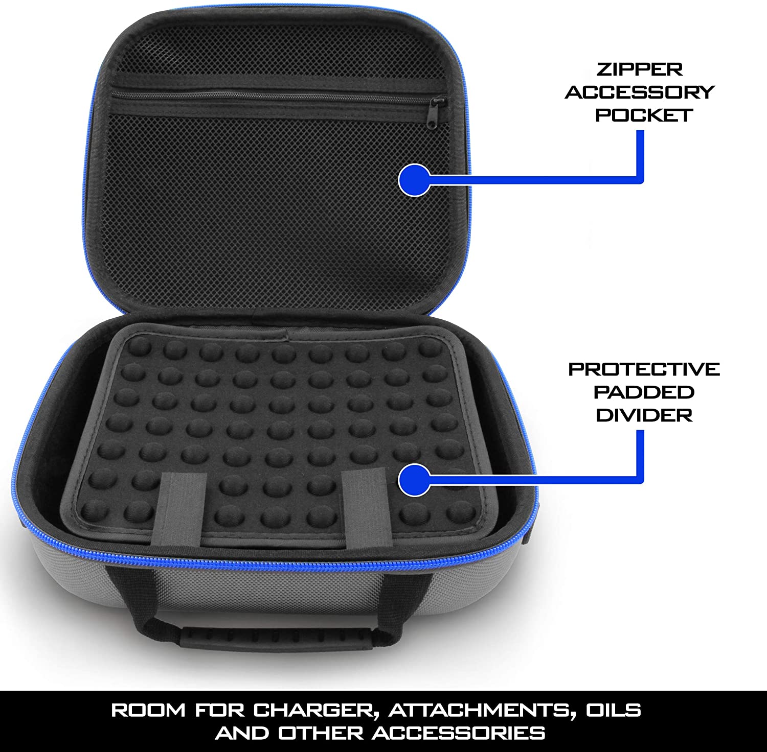 Massager Travel Case Compatible with Theragun Mini Massage Gun and Multiple Attachments, Charger and Other Accessories