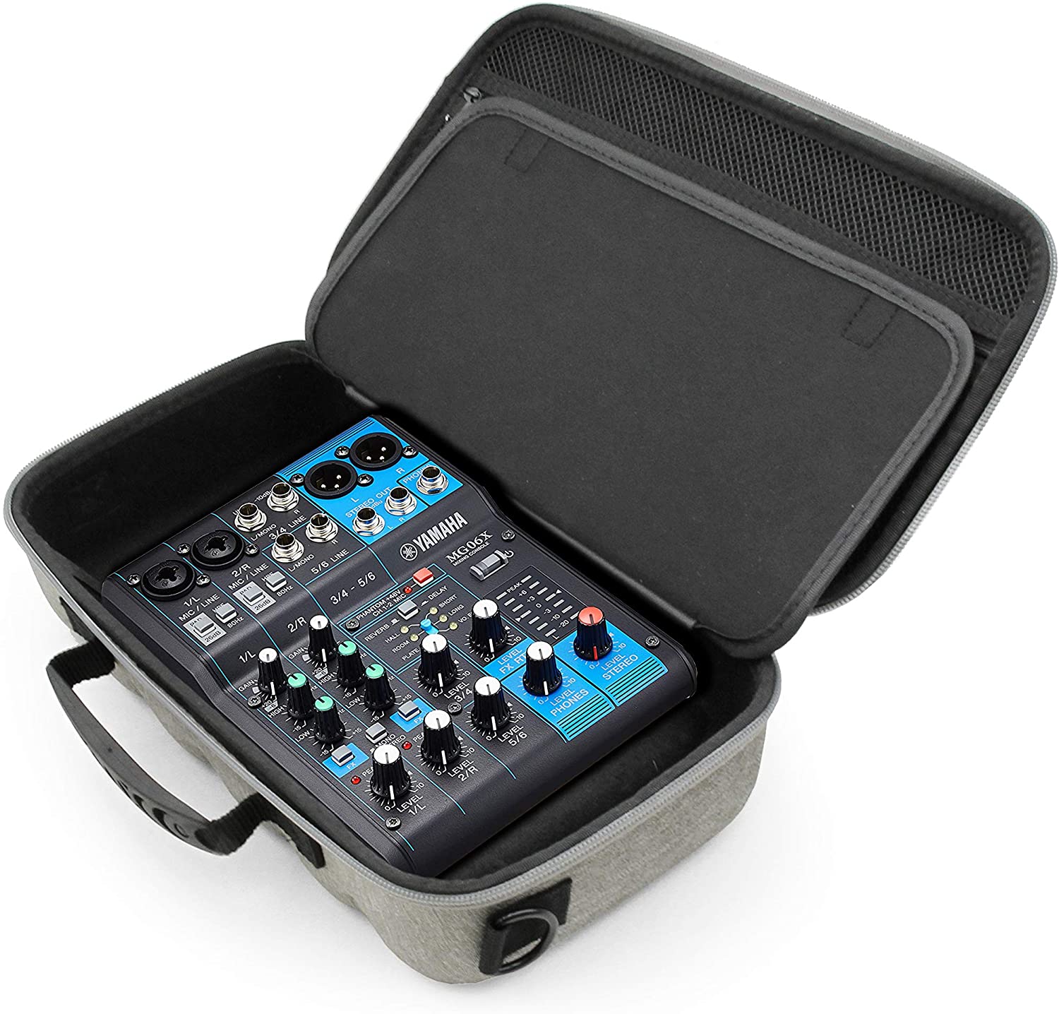 Gray Audio Mixer Case Compatible With Yamaha AG06MK2 USB Interface or Yamaha AG03MK2 Audio Mixers & Recording Accessories