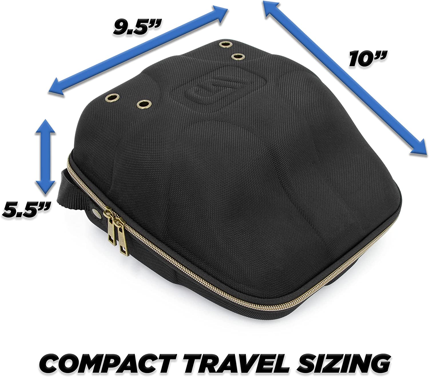 Hat Travel Case for up to 4 Baseball Caps with a Hard Shell, Travel Carabiner and Handle - Portable Hat Case Carrier for Hats Storage