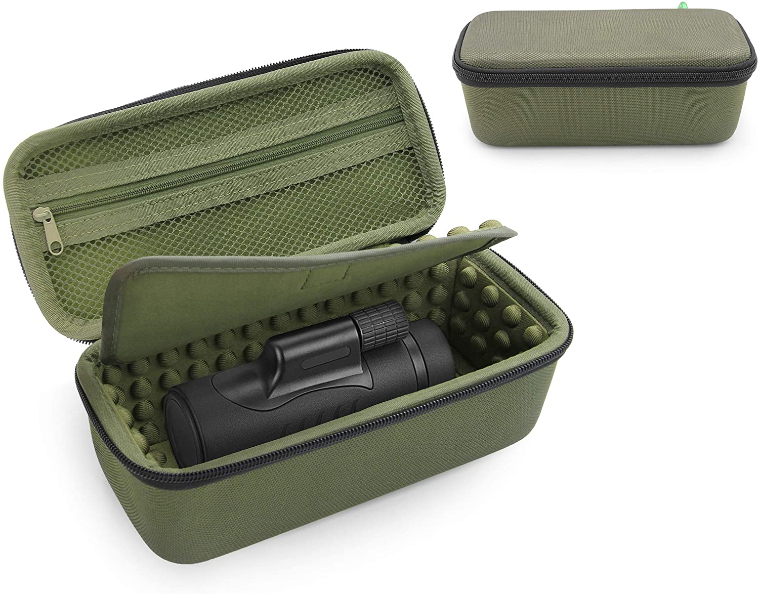 Travel Size Scope Hard Case for Slopehill Monocular Telescope Mt-001, Simitten Professional 12x42, Exposure Optics and More- Green Case Only