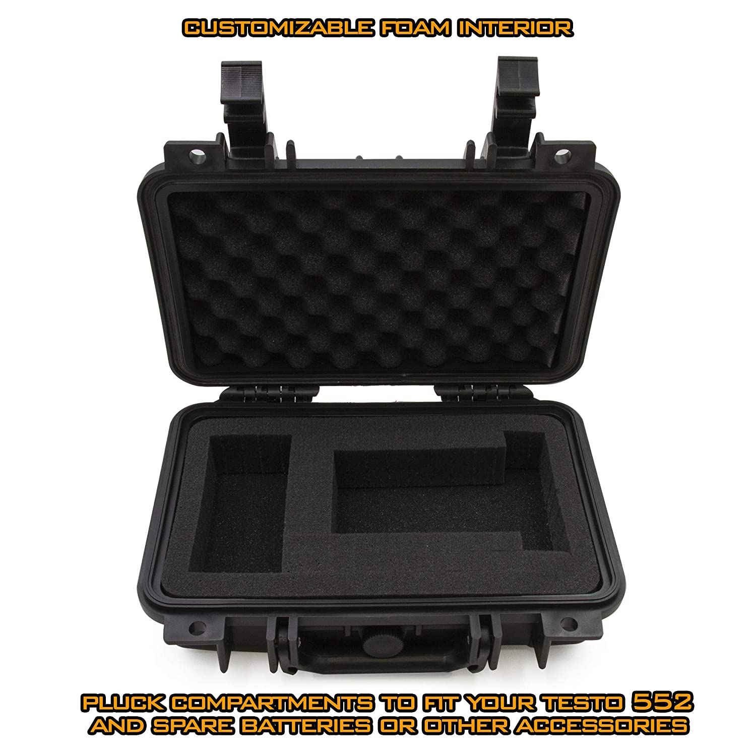 Travel Case Compatible with Testo 552 Digital Vacuum Gauge - Hard Shell Waterproof Micron Gauge HVAC Carrying Case with Foam - Case Only