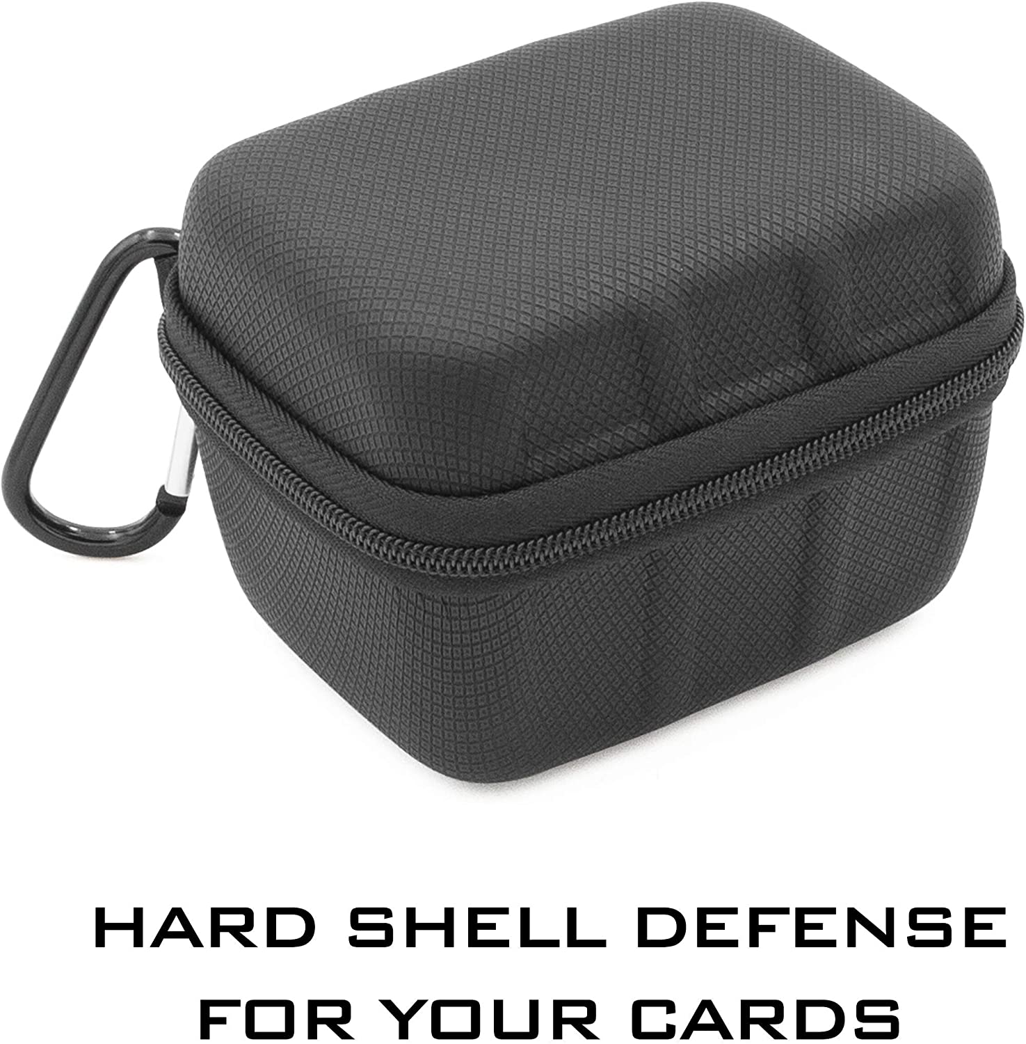 Hard Shell Card Deck Box for 200 Cards - Metal Carabiner, Water-Resistant Case for Magic The Gathering & TCGs
