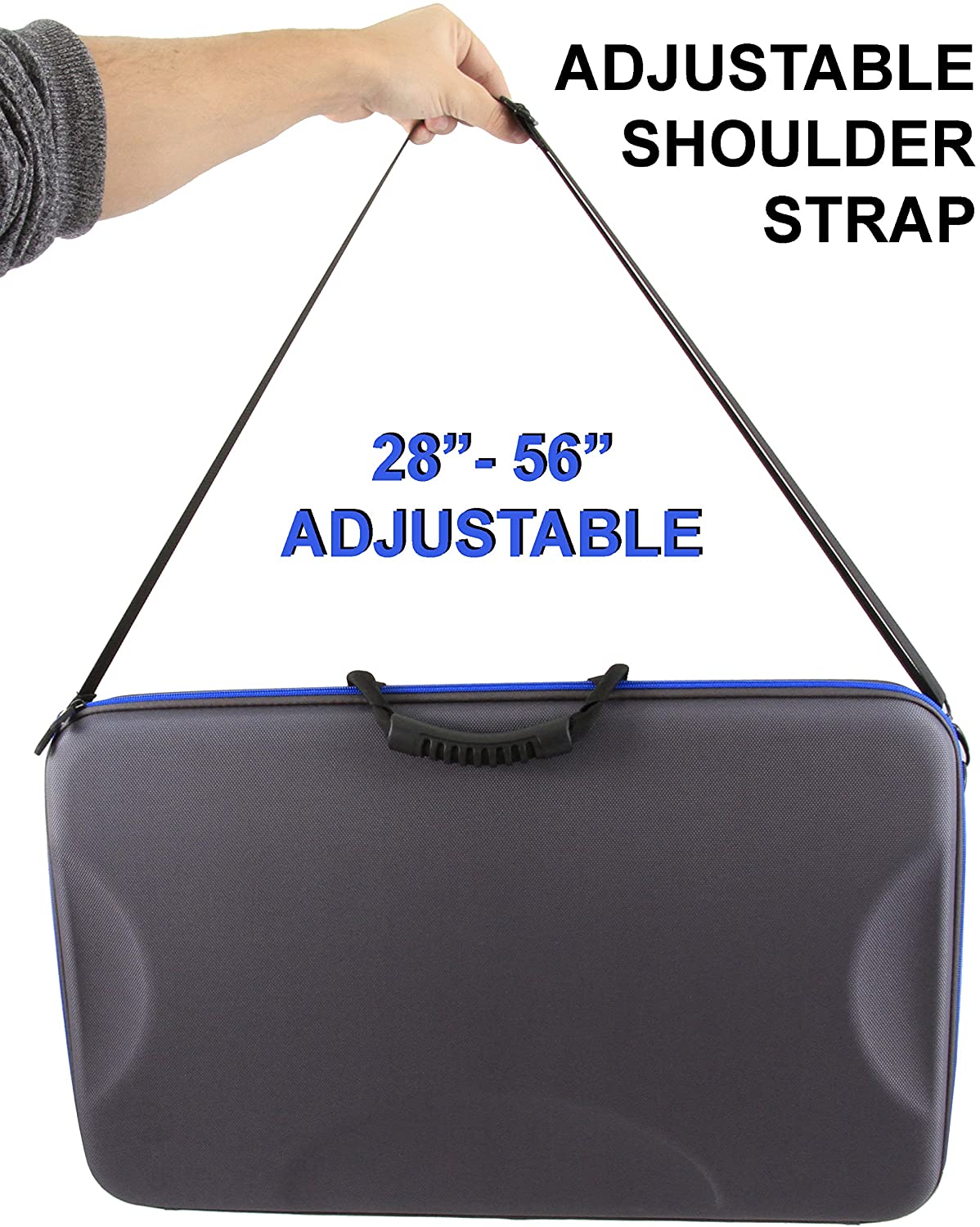 Protective Studio Case Compatible with Numark NVii Dj Controller, Numark NV/NV2 Serato DJ Controllers - Hard Shell EVA Protection with Shoulder Strap