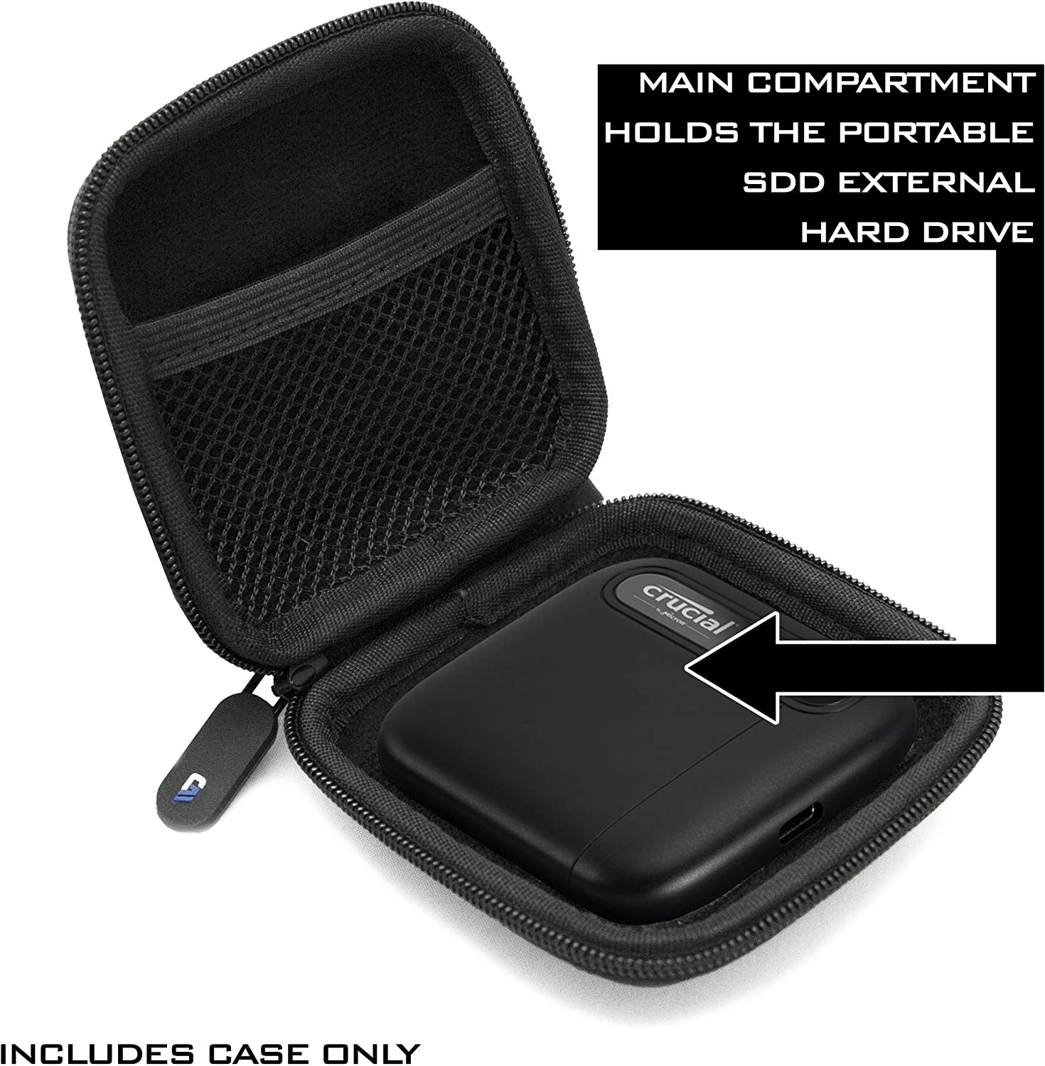 Case Compatible with Crucial X6 4TB Portable SSD and Other Crucial X6 Portable SSD with Small External Hard Drive Accessories - Case Only