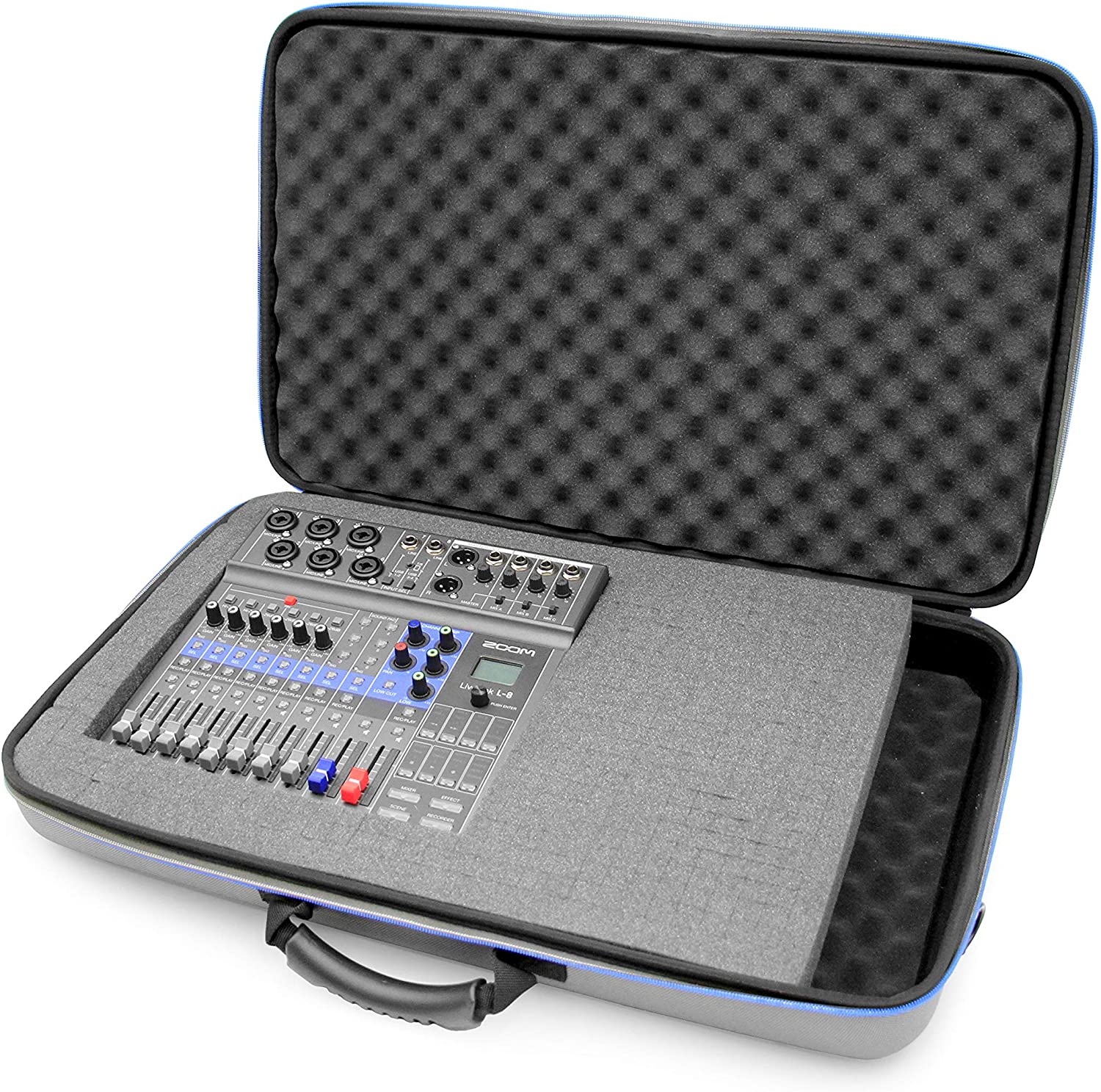 Portable Studio Case Compatible with Zoom Podcast Digital Mixer Livetrak L8 Recorder and Accessories, Includes Carry Bag Only with Strap