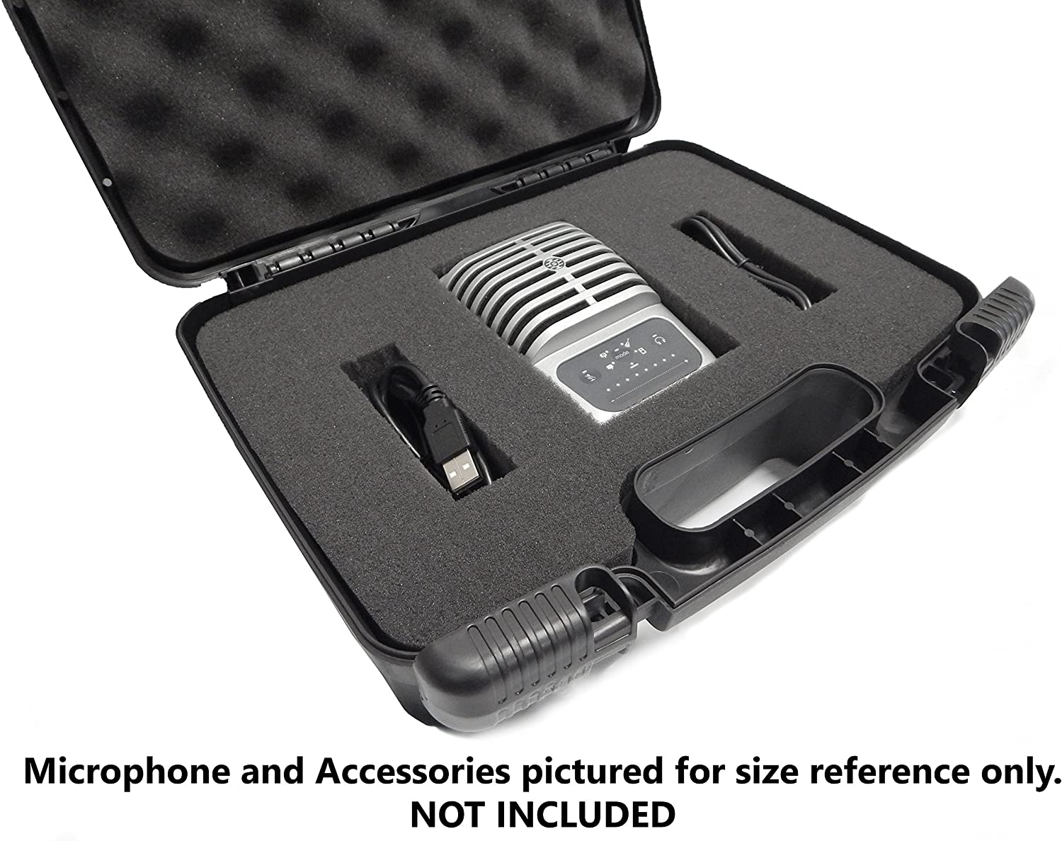 Studio Microphone Case Compatible with MV51 MVI MV88 MVL Microphones- Hard Shell Travel Case with Customizable Foam - Made in USA