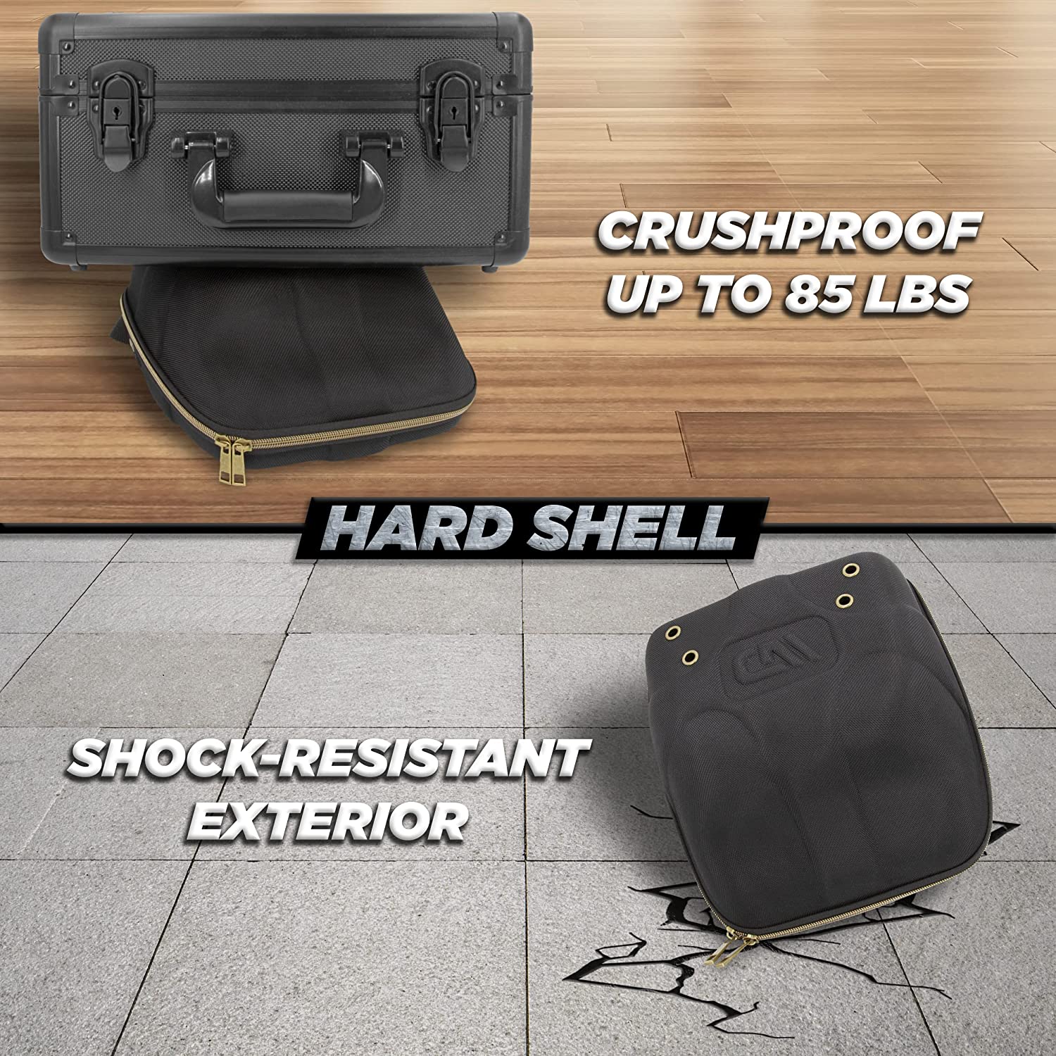 Hat Travel Case for up to 4 Baseball Caps with a Hard Shell, Travel Carabiner and Handle - Portable Hat Case Carrier for Hats Storage
