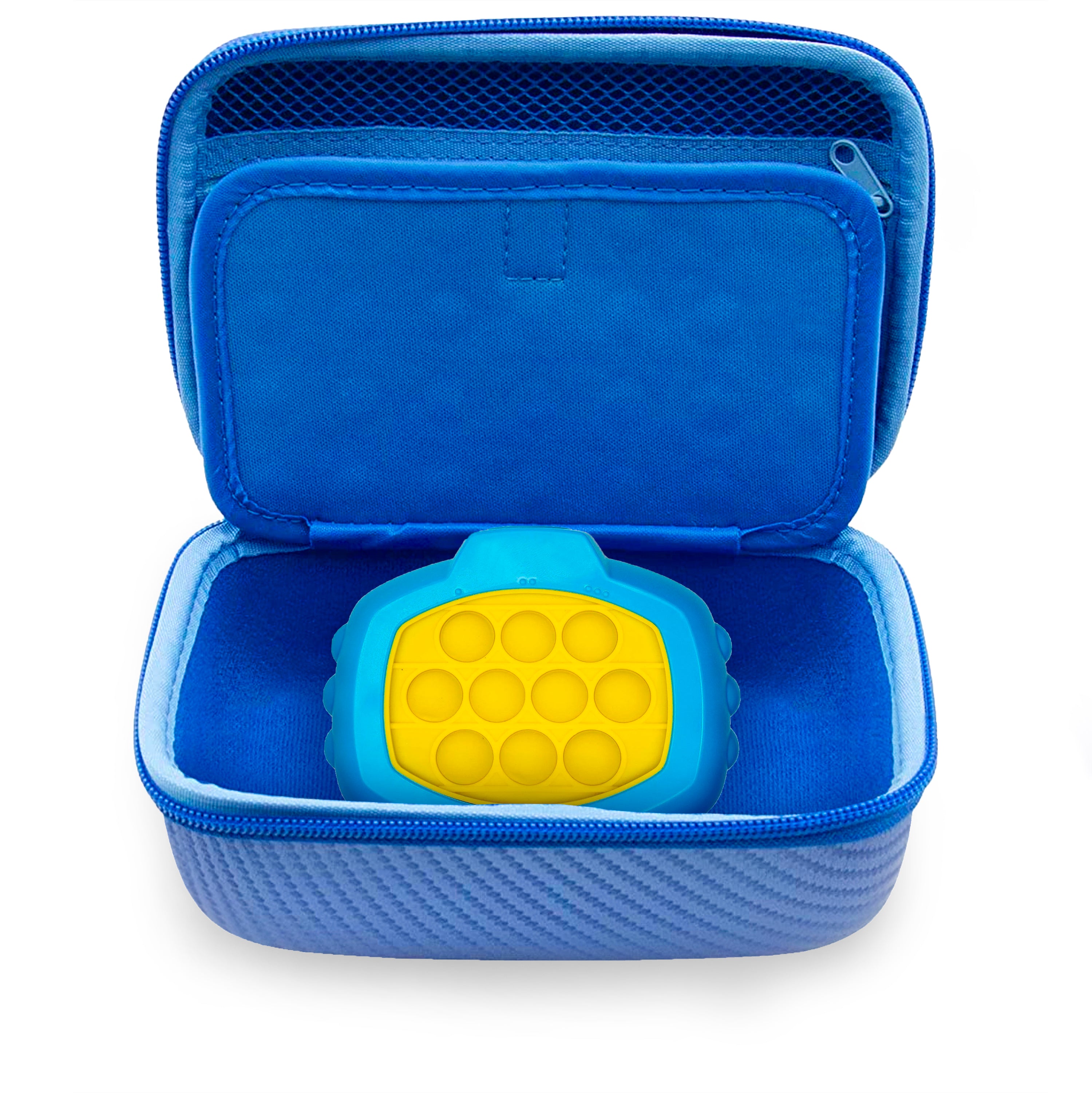 Toy Case Compatible with Pop It! Pro Game Light-up Fidget Toy - Blue Carry Case Only for Sensory Toys
