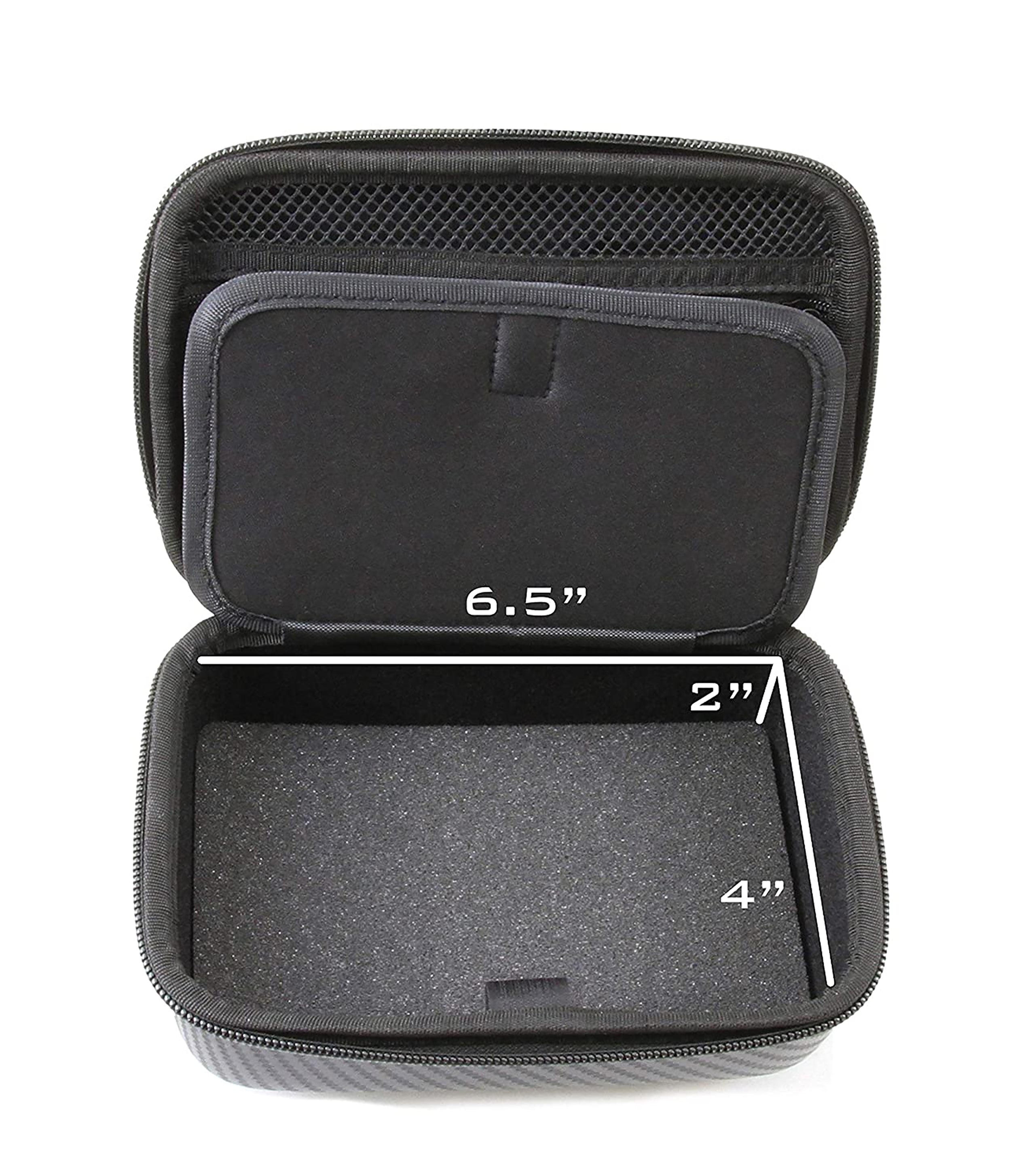 7" Hard Shell EVA Travel Case with Wrist Strap and Padded Divider - Fits Accessories up to 6.5" x 4" x 2"