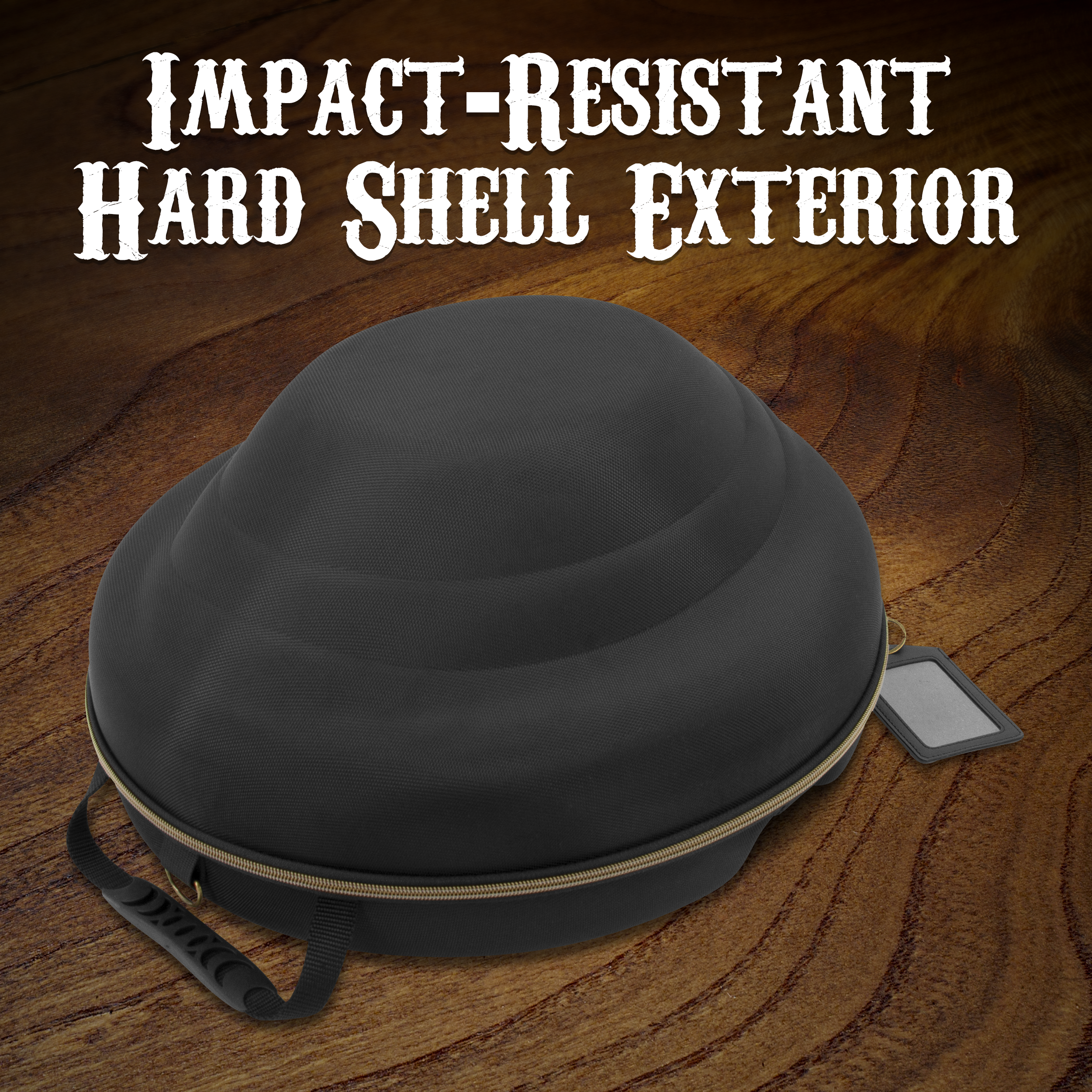 Cowboy Hat Box Cowboy Hat Storage for Brims Up To 4.75" - Hard Shell Hat Case with Adjustable Carry Strap and ID Slot - 4 Color Options