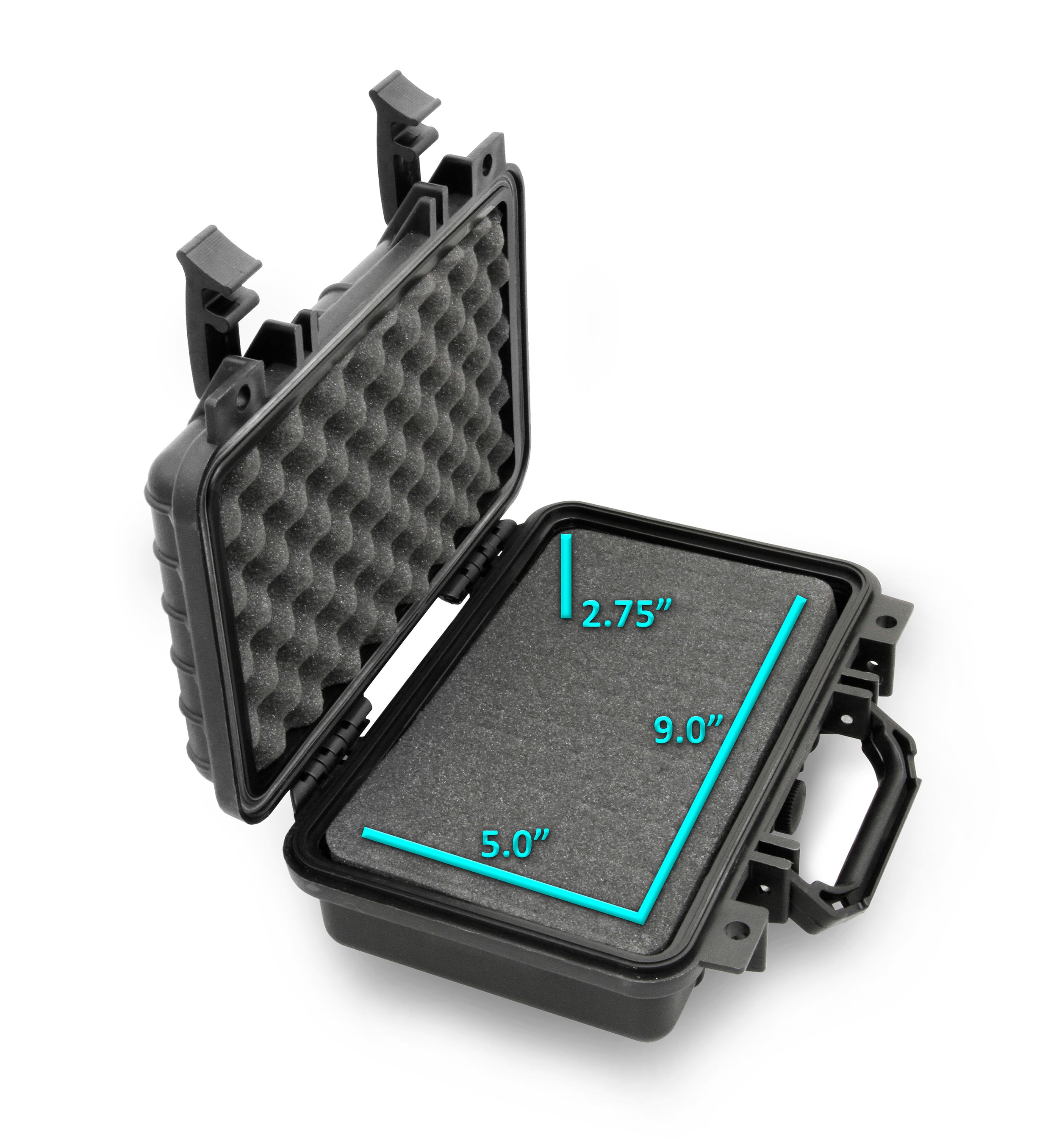 12" Waterproof Hard Travel Case with Padlock Rings and Customizable Foam - Fits Accessories up to 9" x 5" x 2.75"