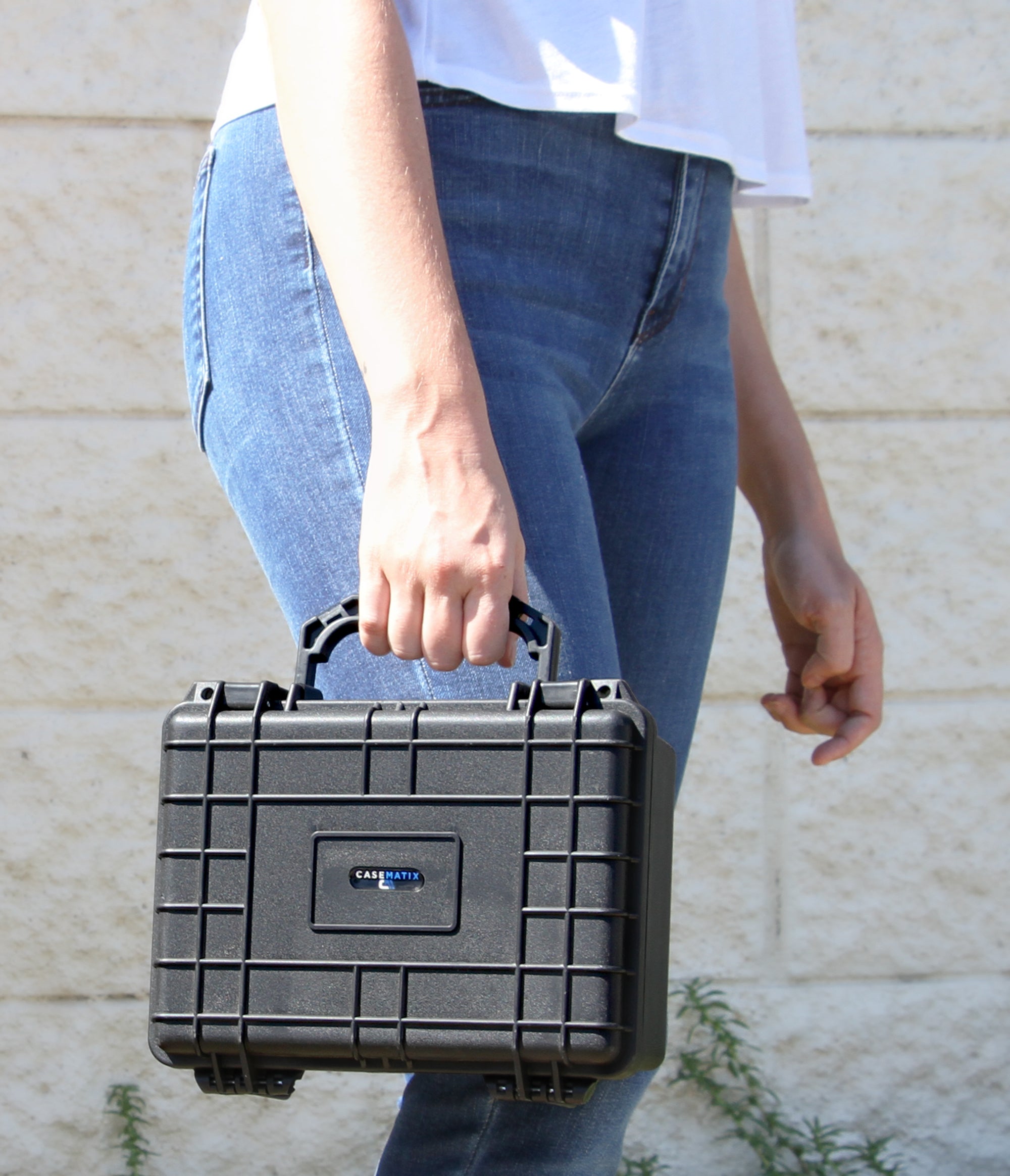 9" Waterproof Hard Travel Case with Padlock Rings and Customizable Foam - Fits Accessories up to 6.5" x 4.25" x 3"