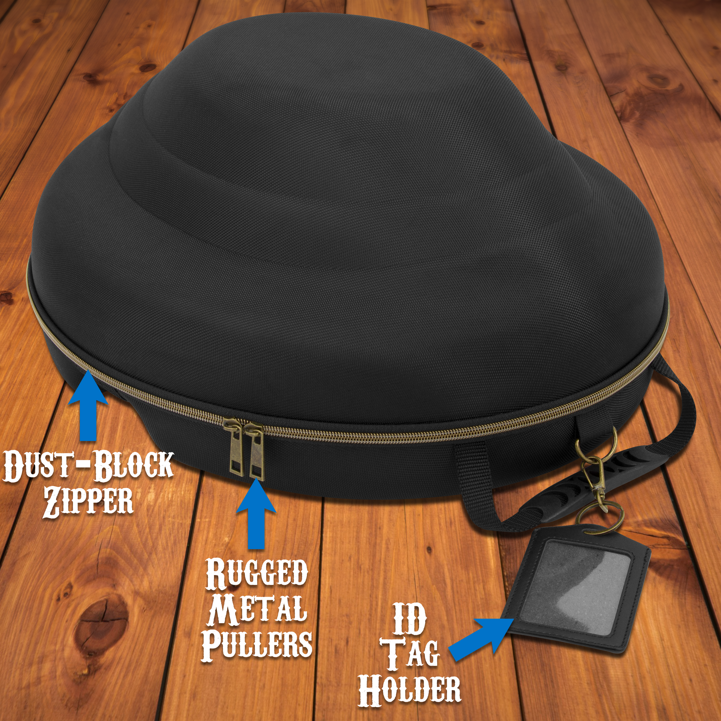 Cowboy Hat Box Cowboy Hat Storage for Brims Up To 4.75" - Hard Shell Hat Case with Adjustable Carry Strap and ID Slot - 4 Color Options