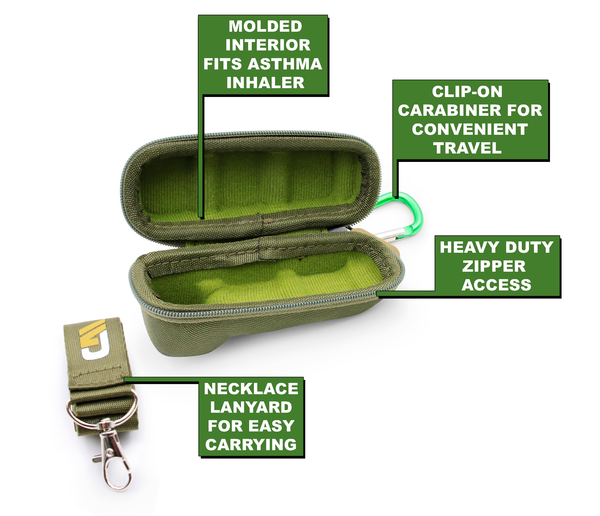 Asthma Inhaler Case - Professional Protection Travel Case for Standard Inhalers with Color Options