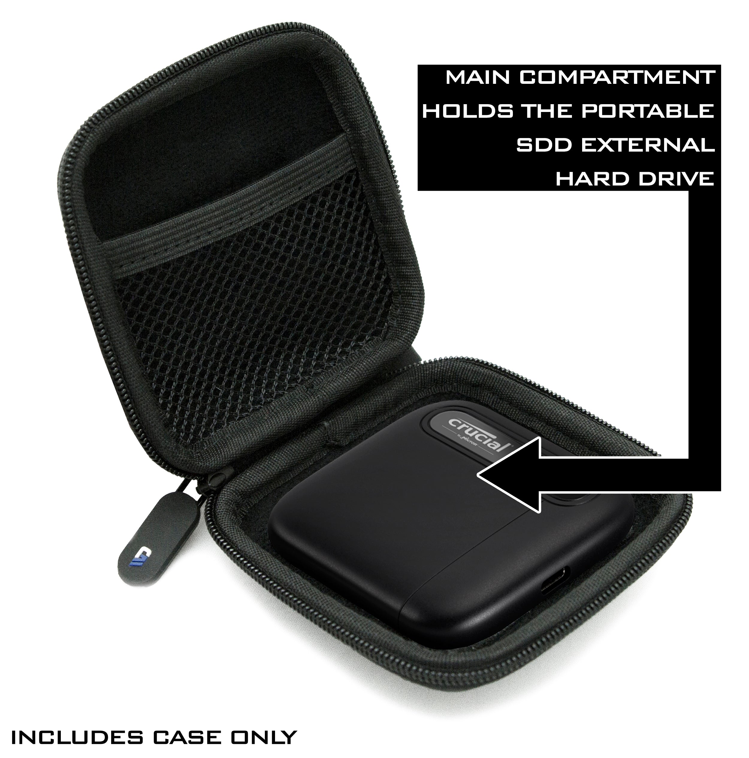 Case Compatible with Crucial X6 4TB Portable SSD and Other Crucial X6 Portable SSD with Small External Hard Drive Accessories - Case Only