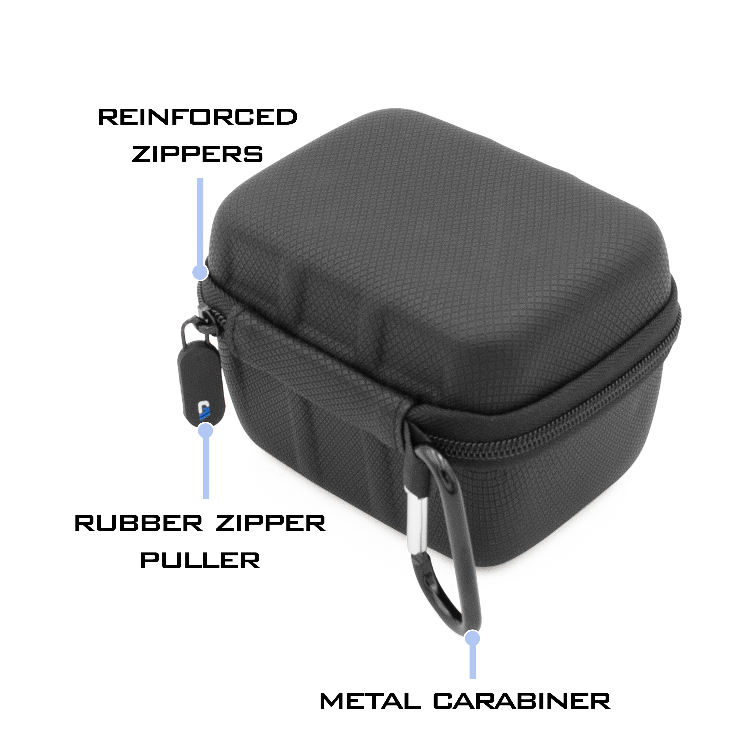 4.75" Hard Shell EVA Travel Case with Wrist Strap - Fits Accessories up to 3.75" x 2.75" x 2.5"